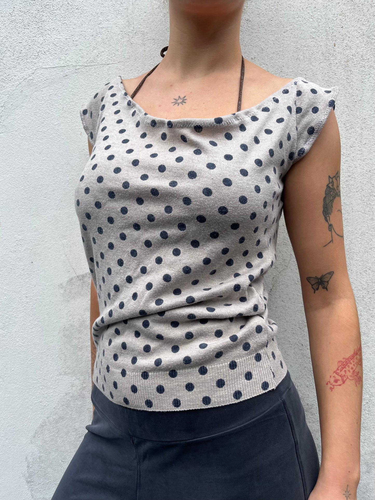polka knit top