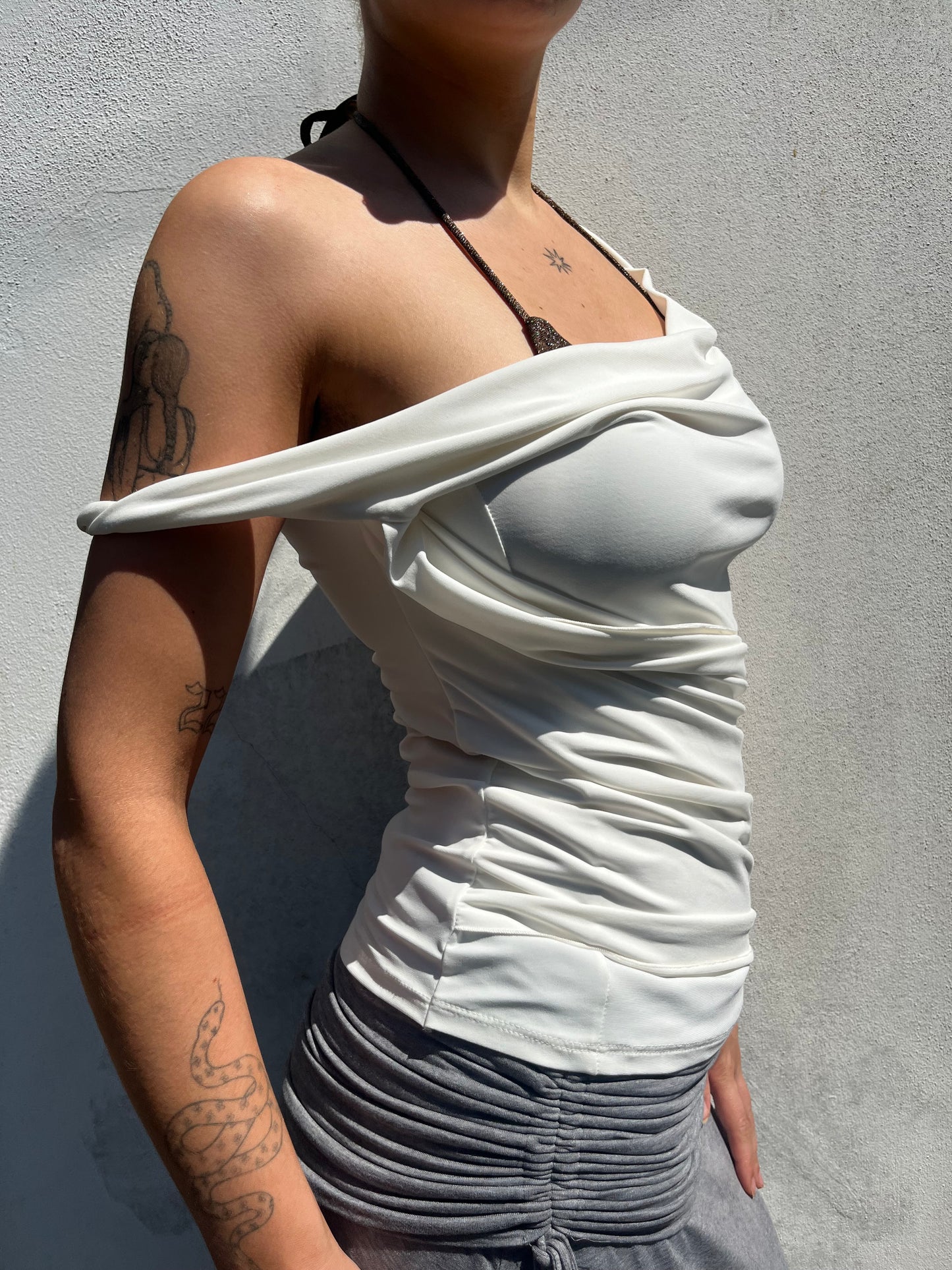 white asymmetric top