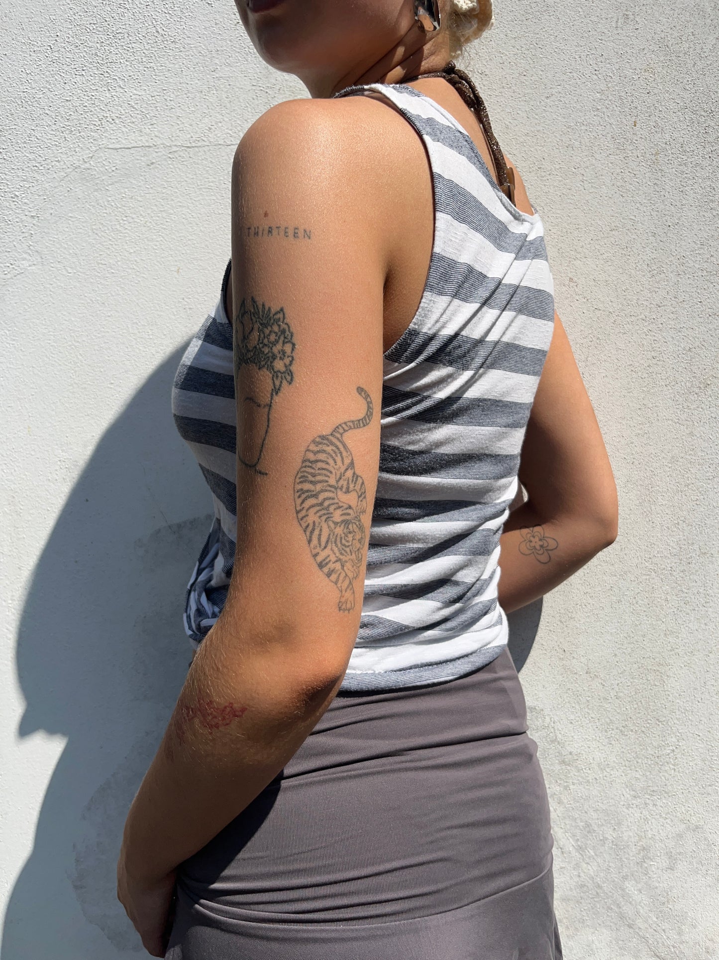 stripy crossover top