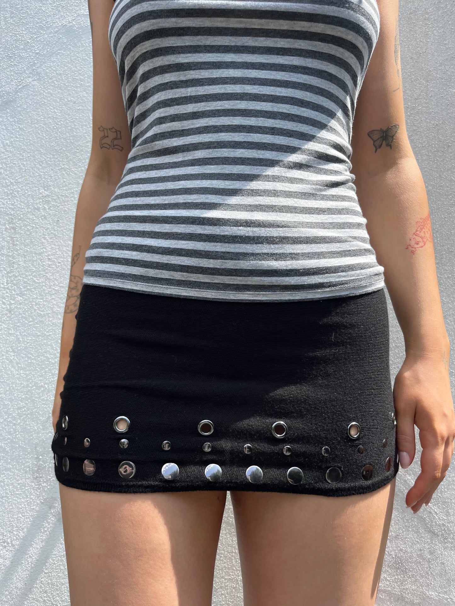 black eyelet skirt