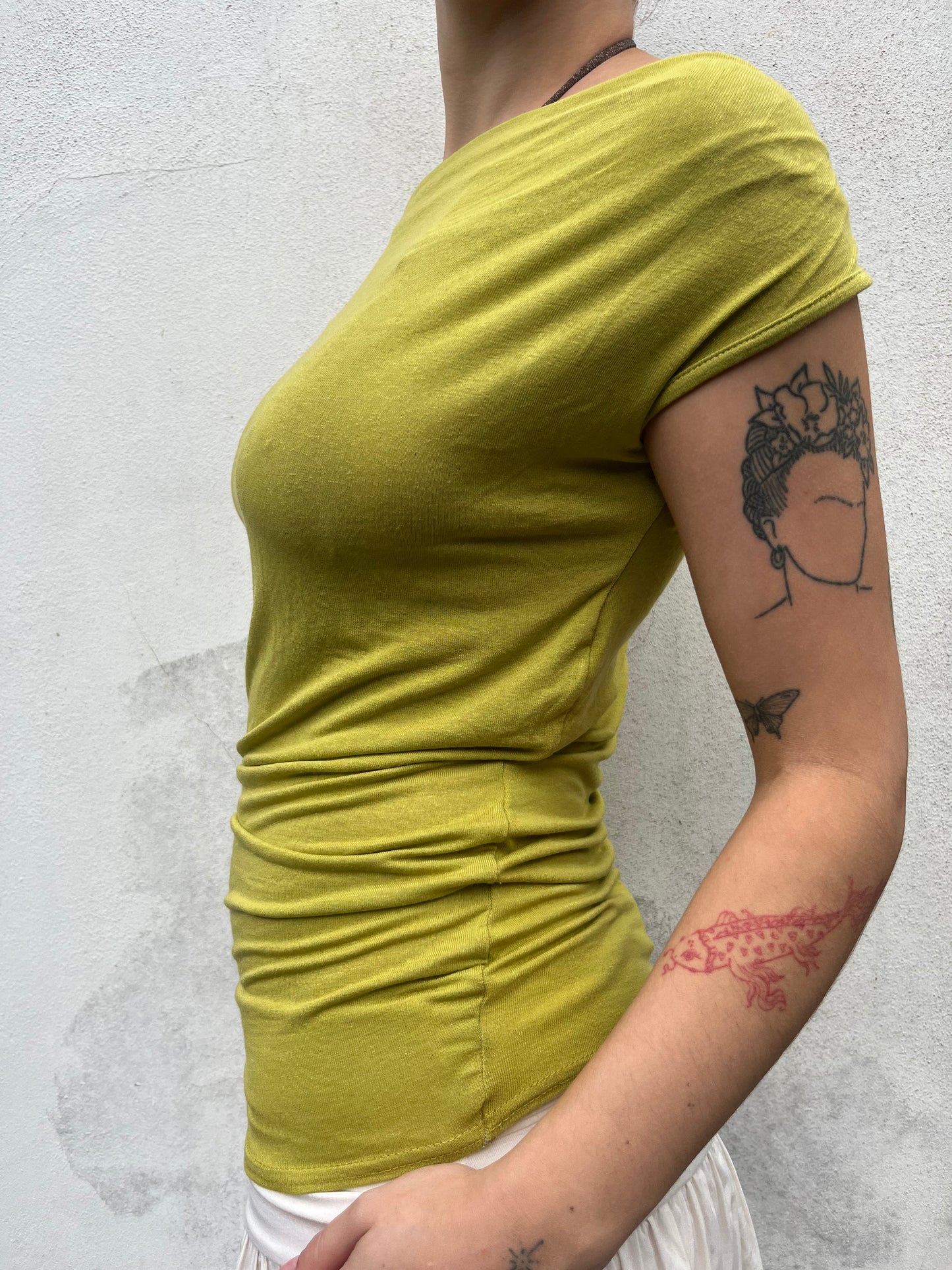 olive fine knit top