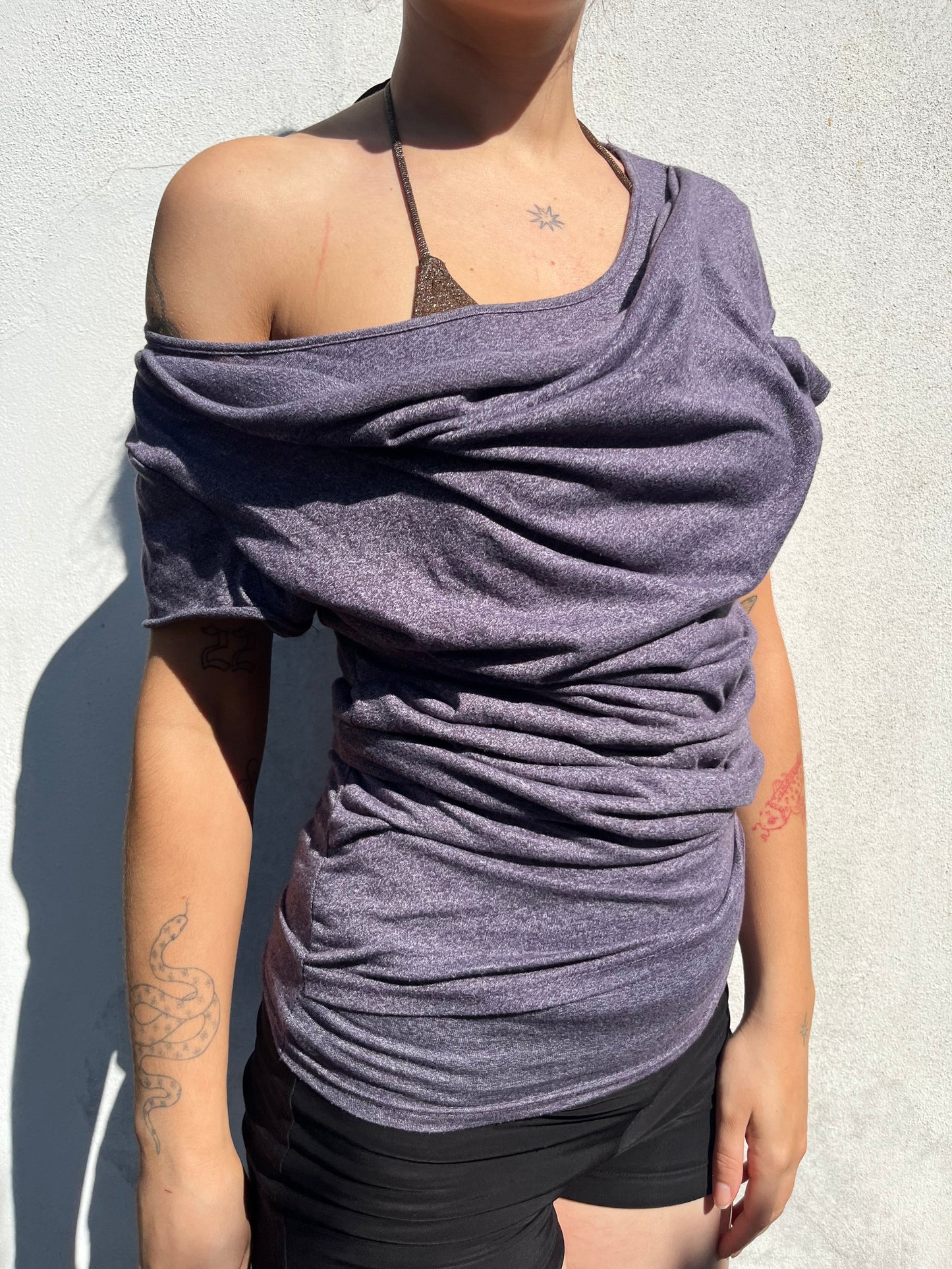 dark purple slouchy top