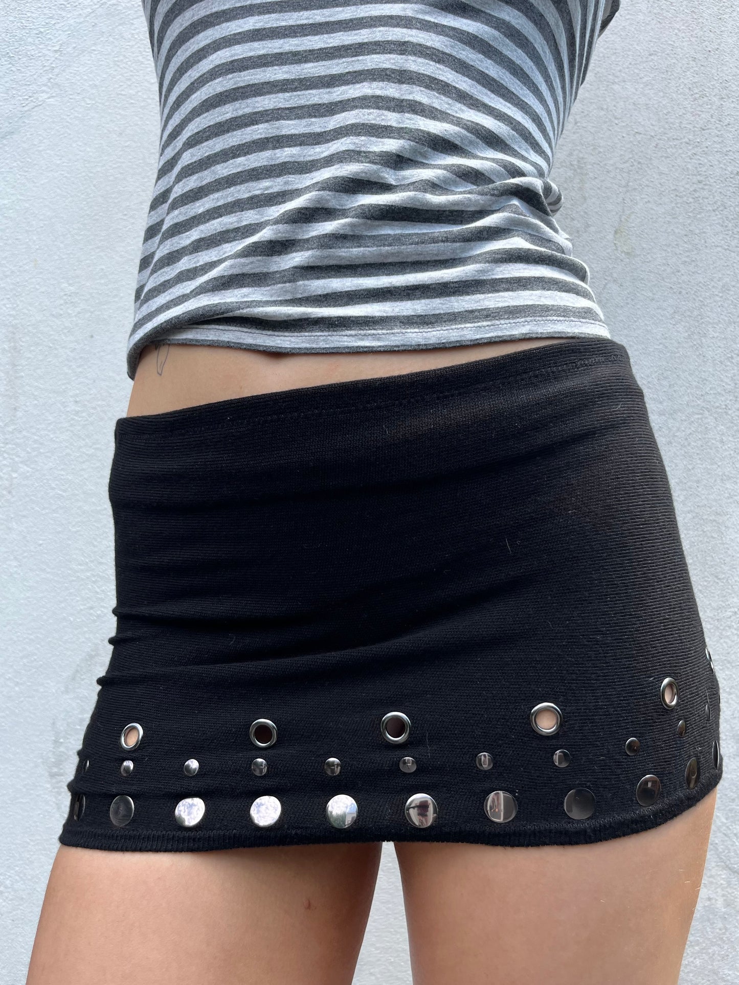 black eyelet skirt