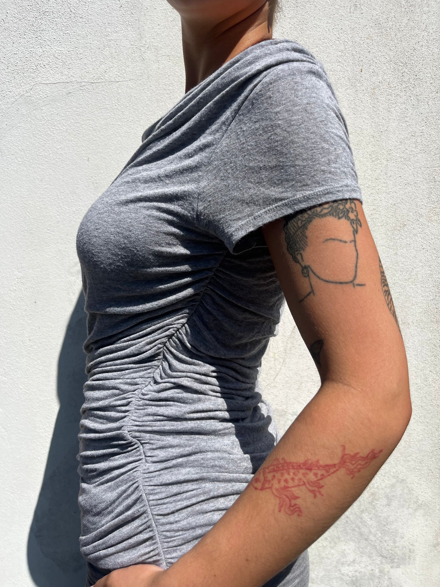grey slouchy top