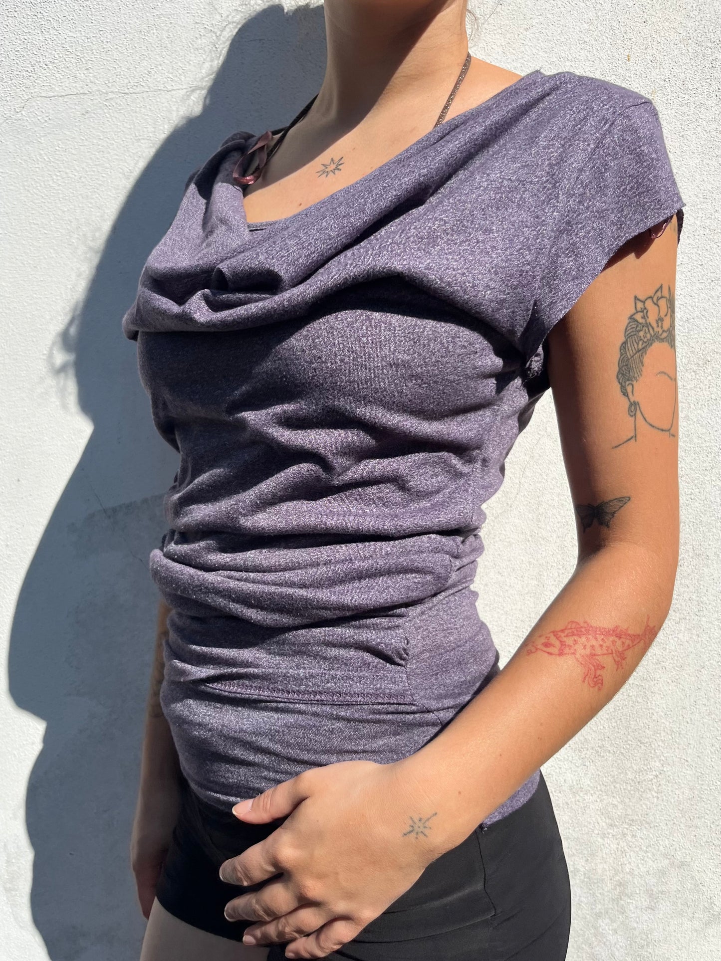 dark purple slouchy top