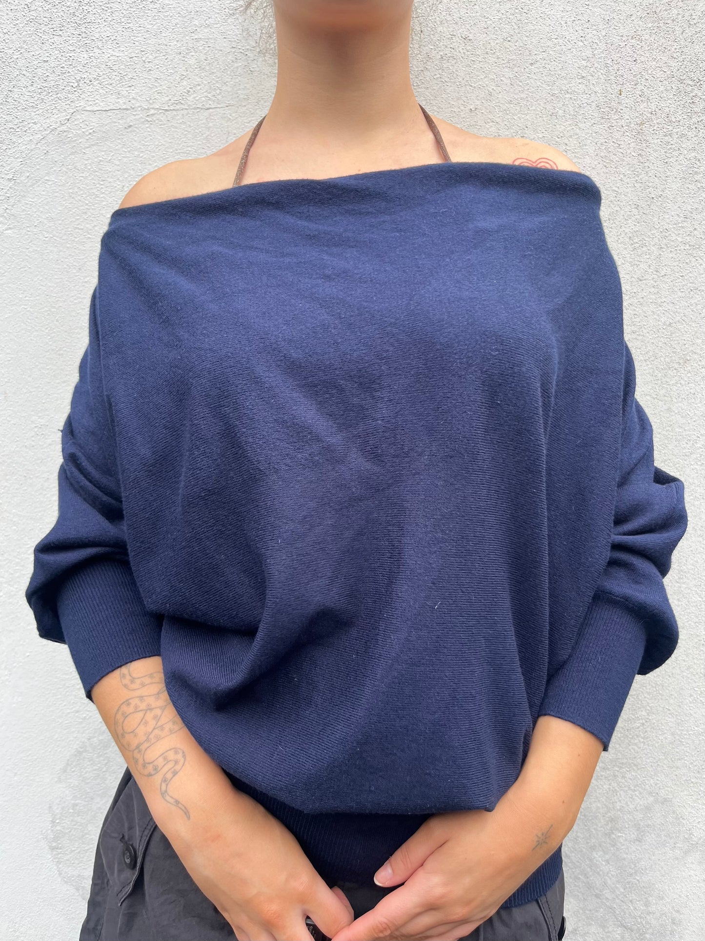 navy slouchy knit