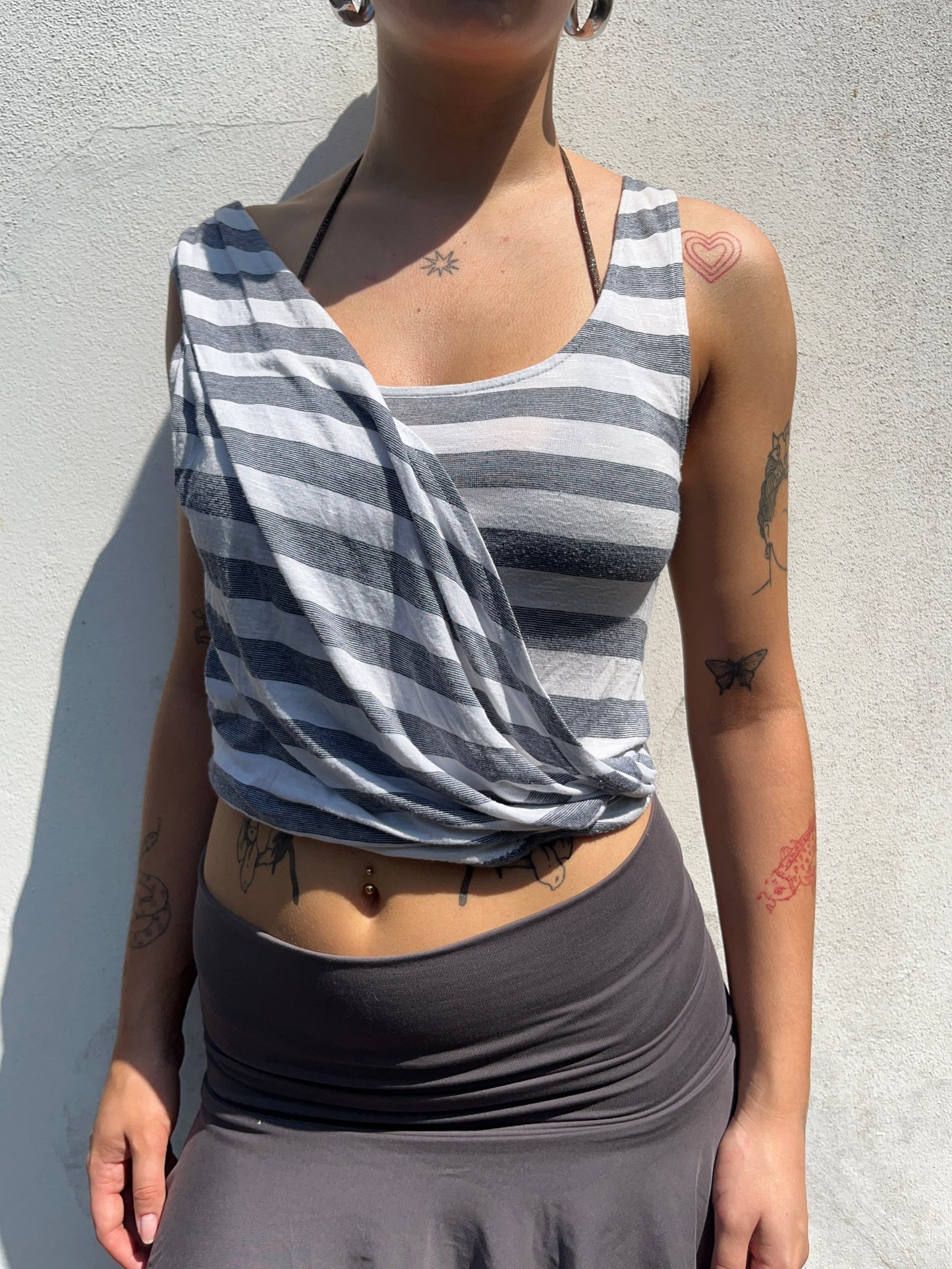 stripy crossover top