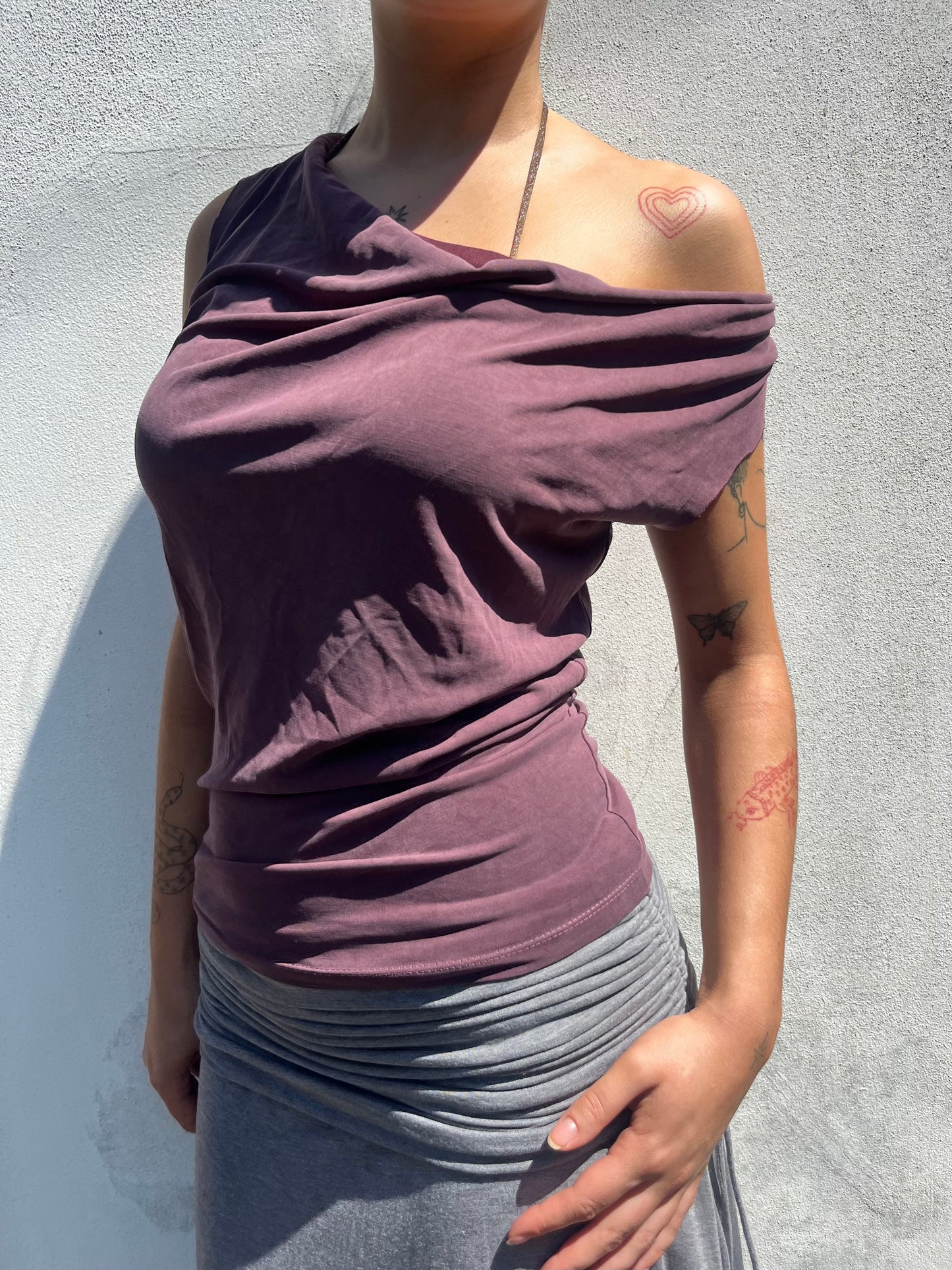 aubergine slouchy top