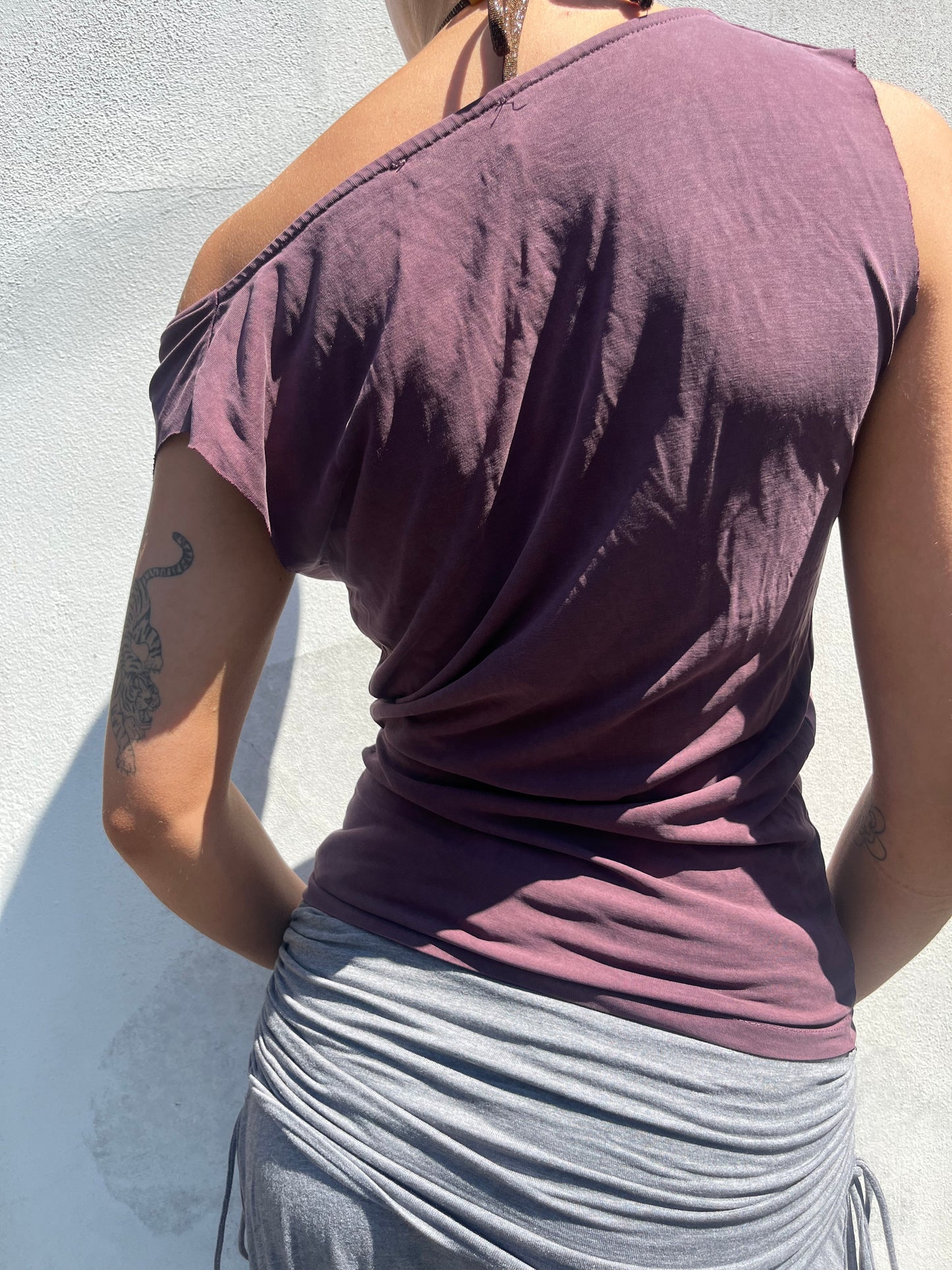 aubergine slouchy top