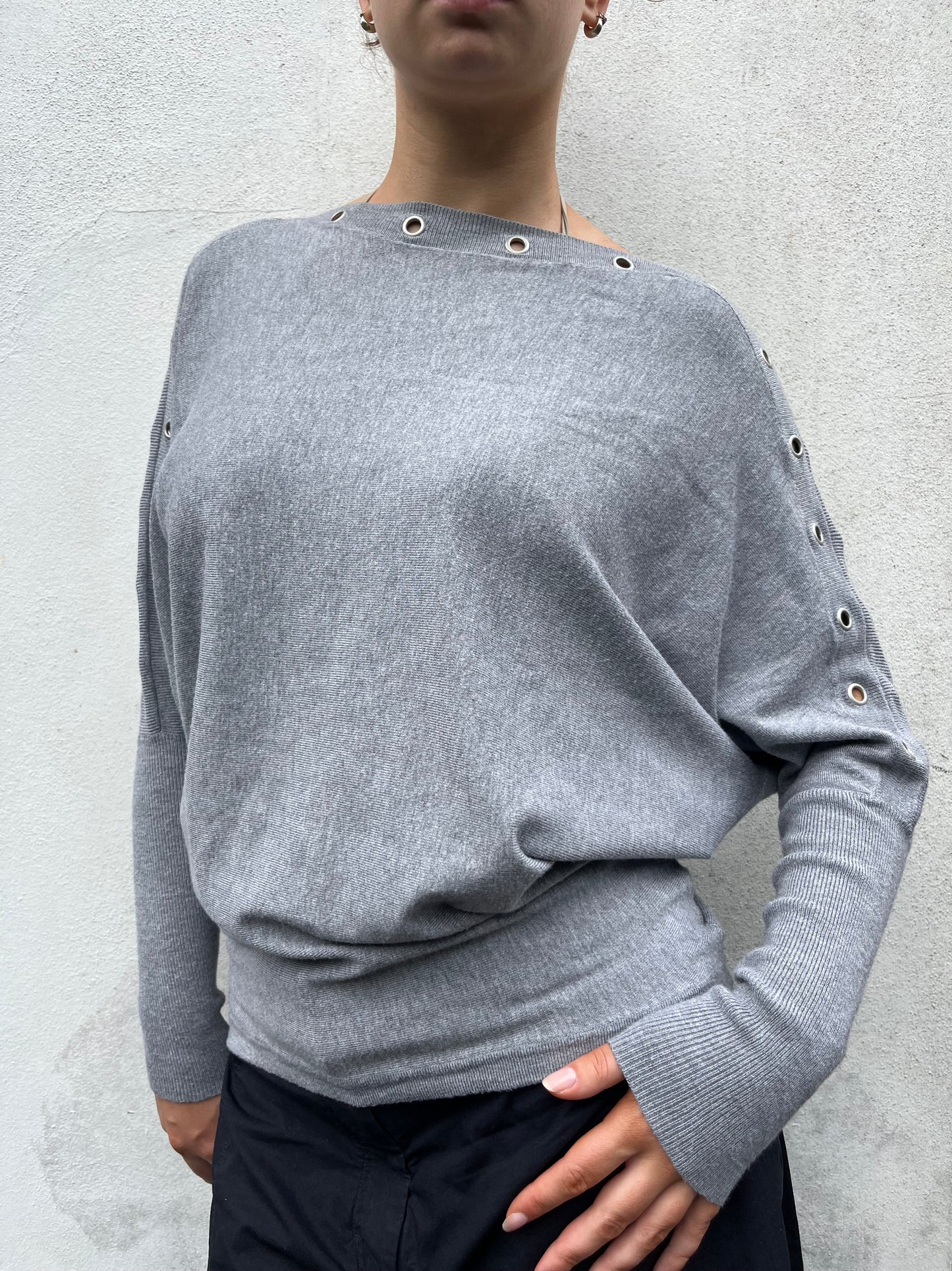 grey batwing knit