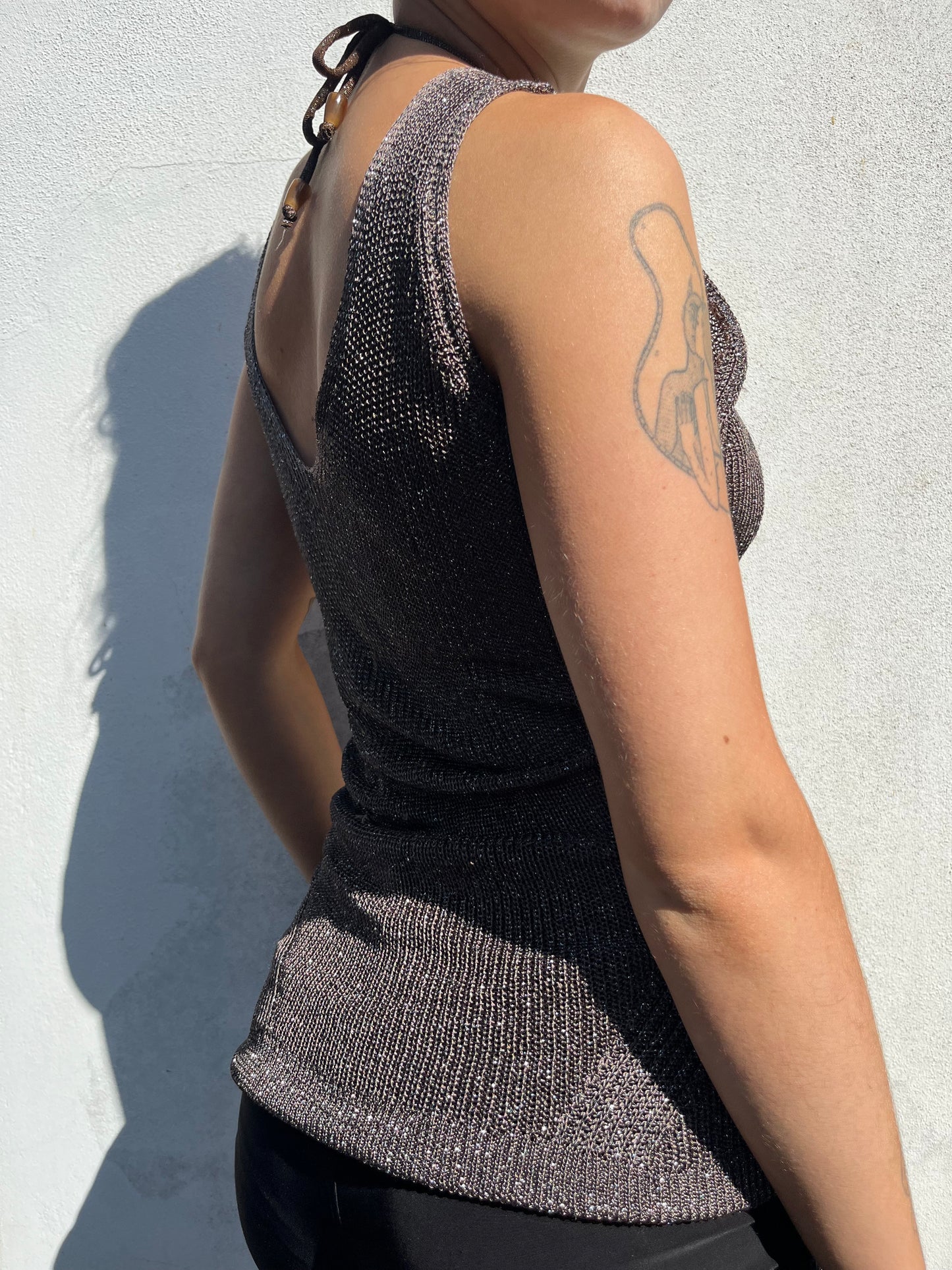 brown sparkly top