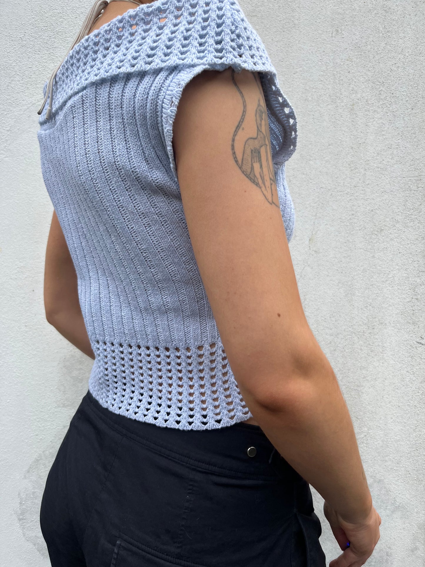 ice blue knit top