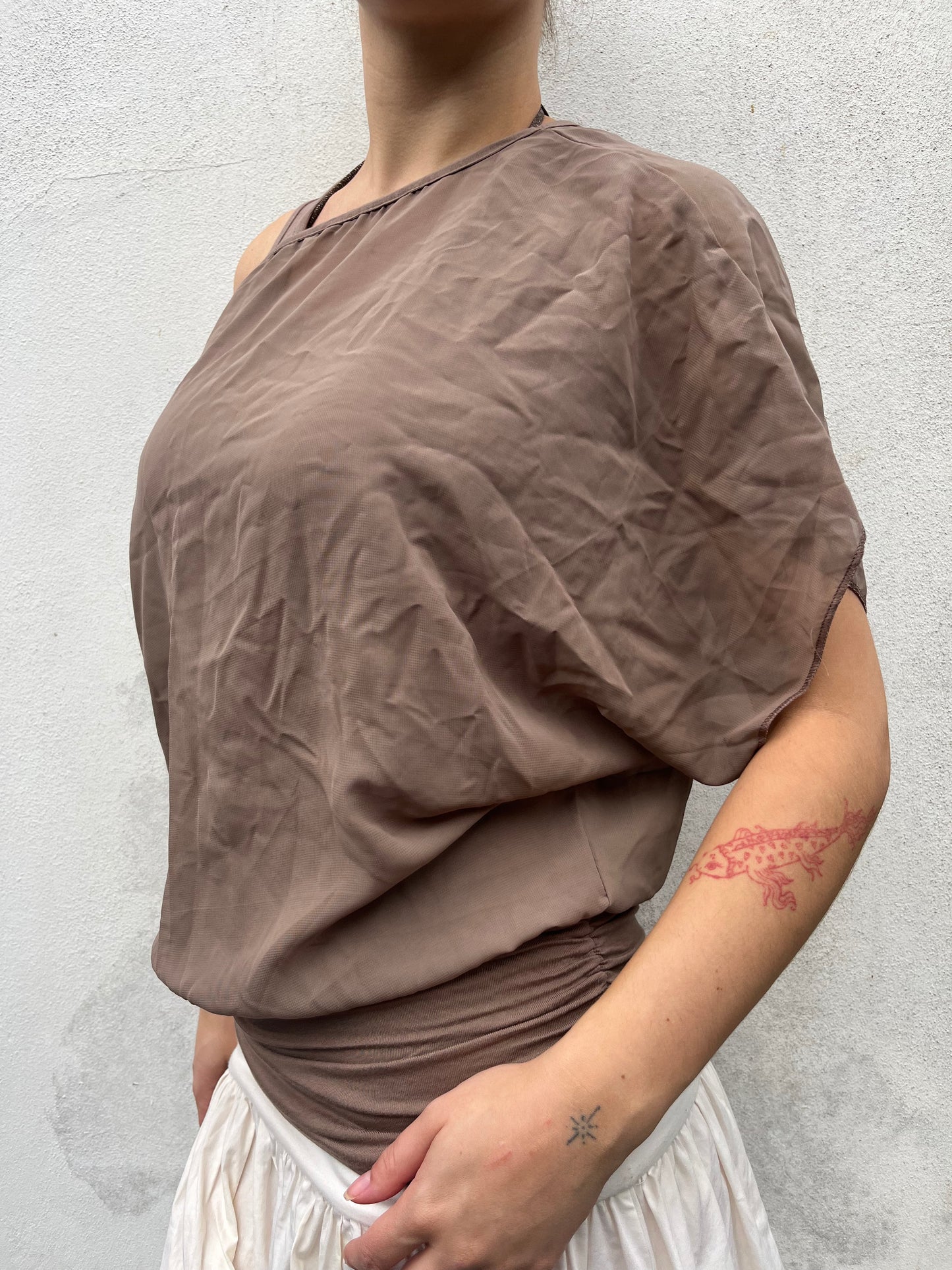 brown slouchy top
