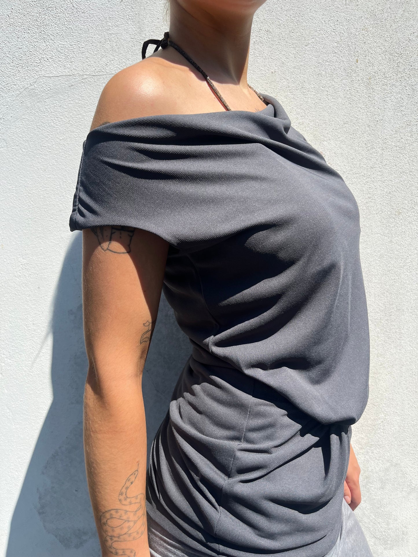 dark grey slouchy top