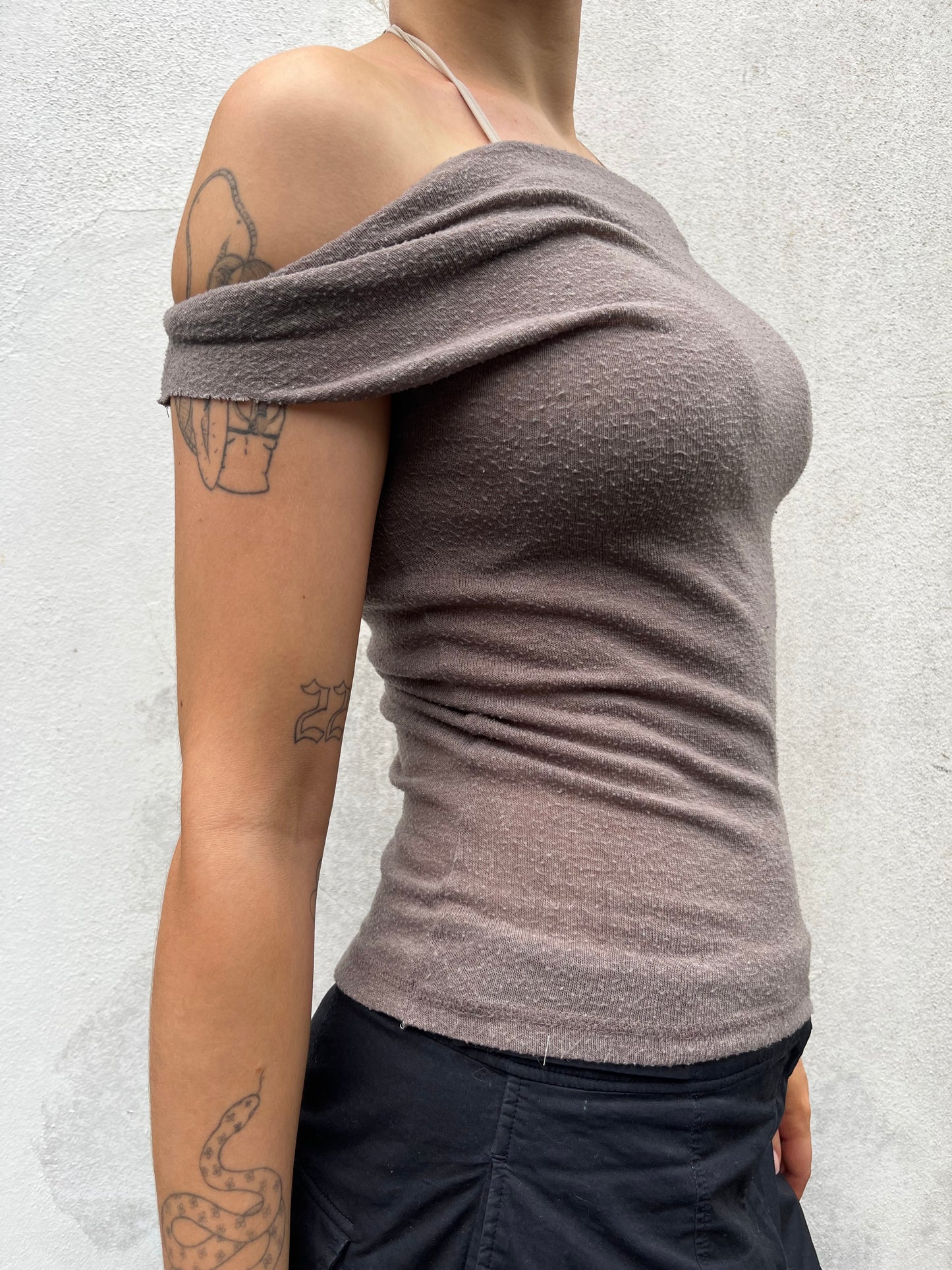 brown knit top