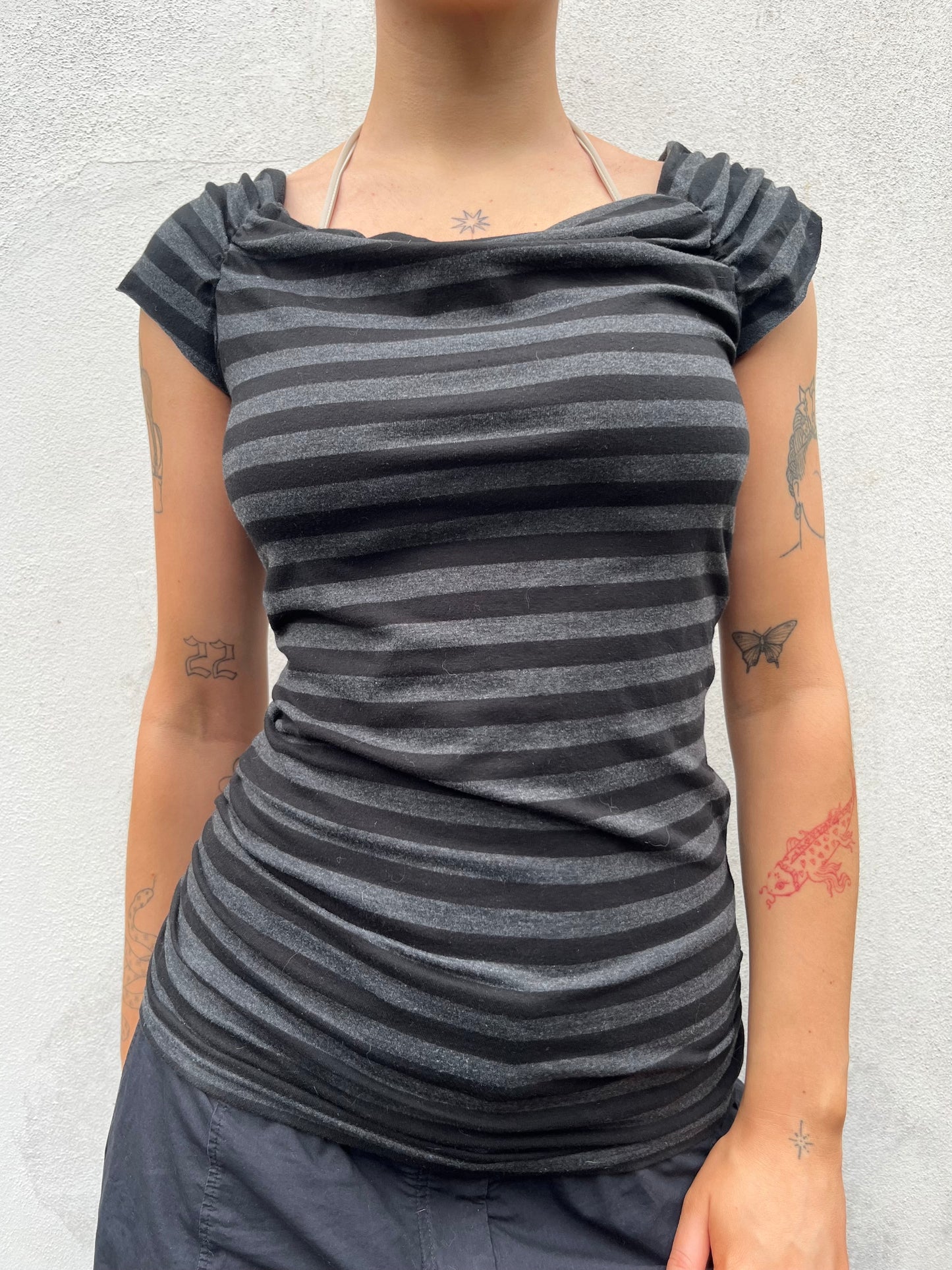 stripy off the shoulder top