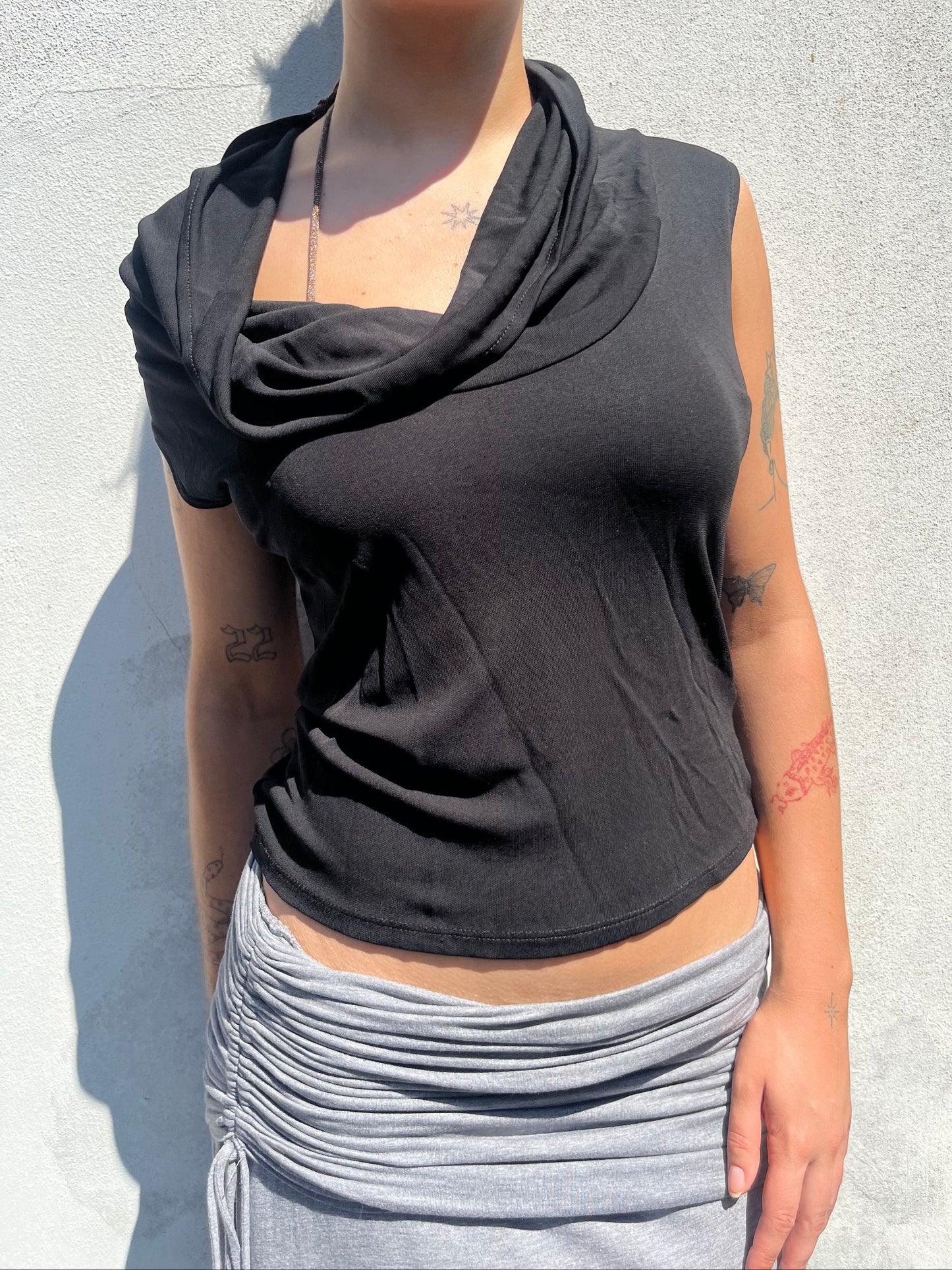 black cowl top