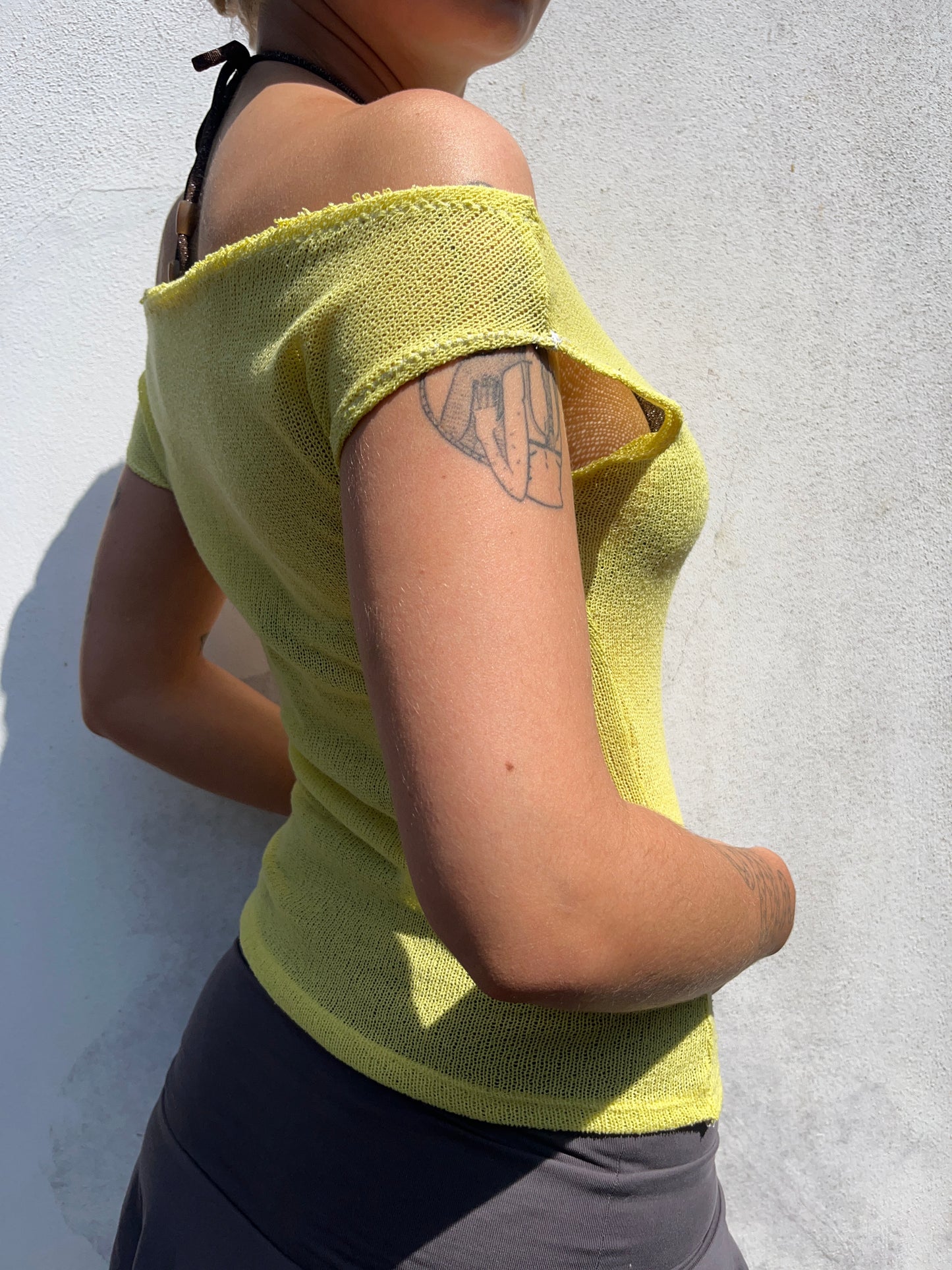 yellow knit top