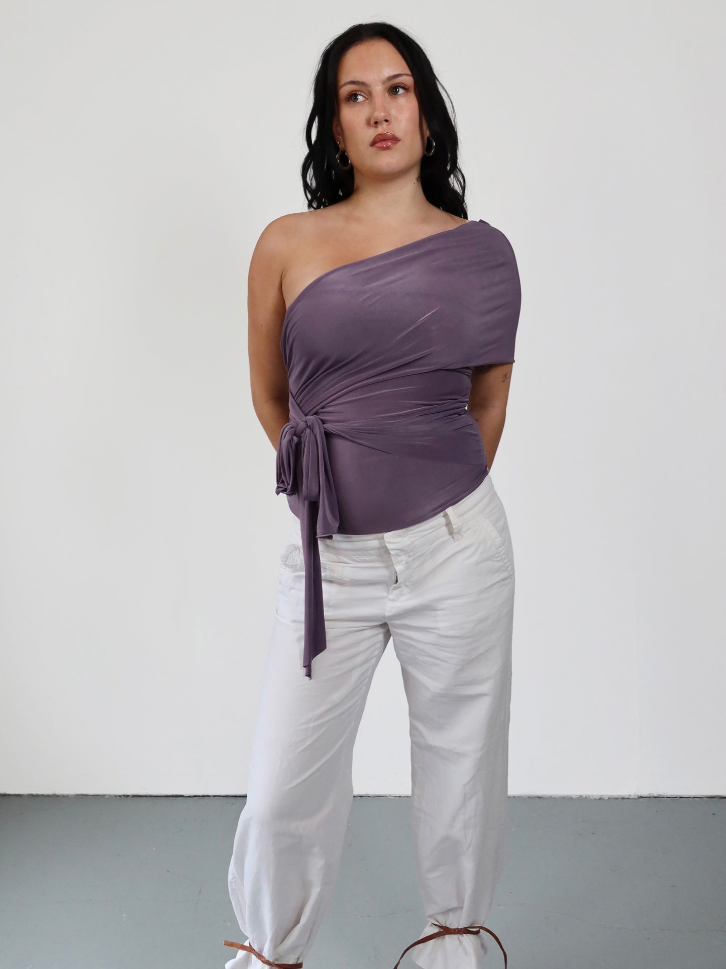 wrap top in purple mauve