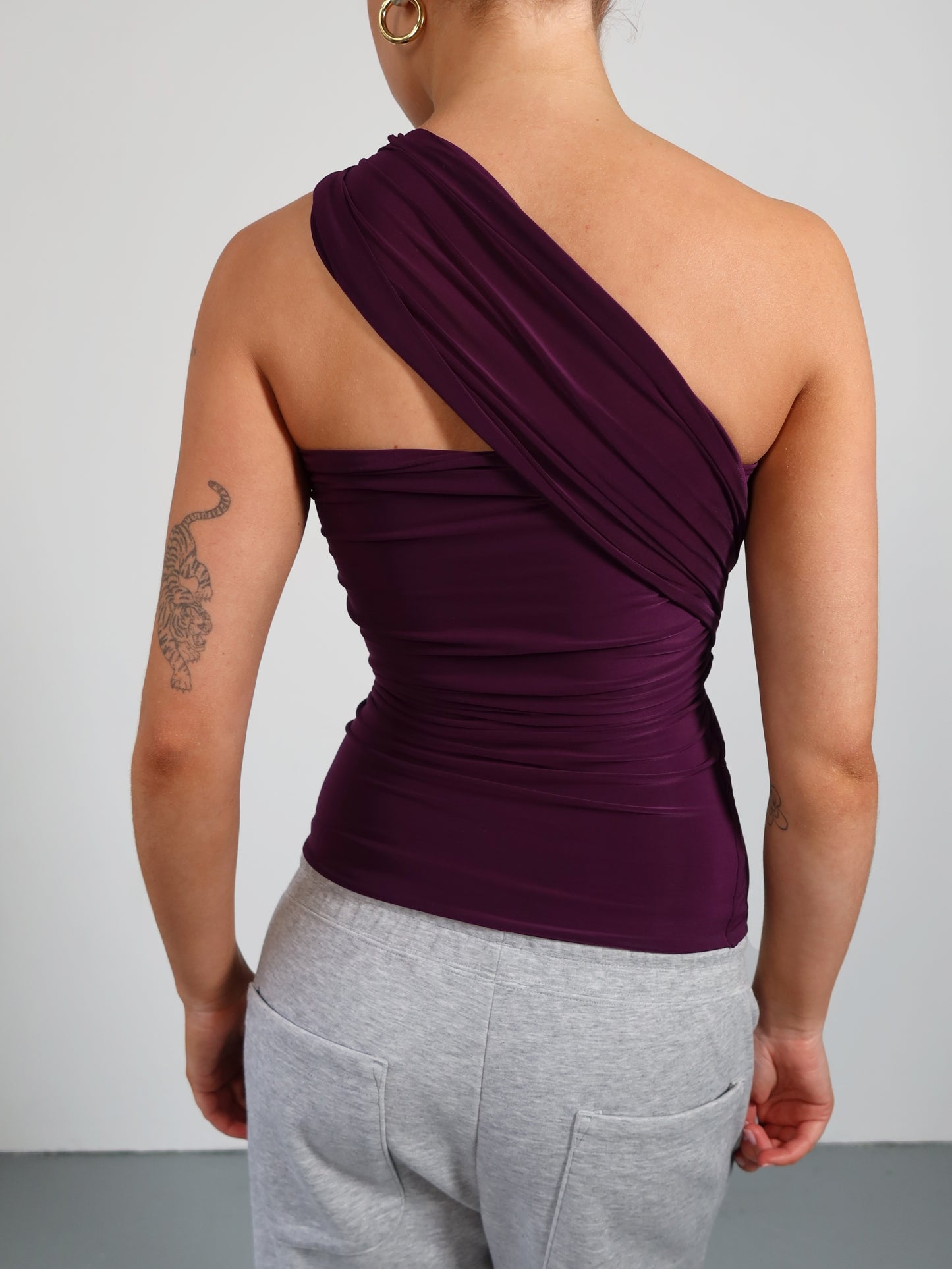 wrap top in aubergine
