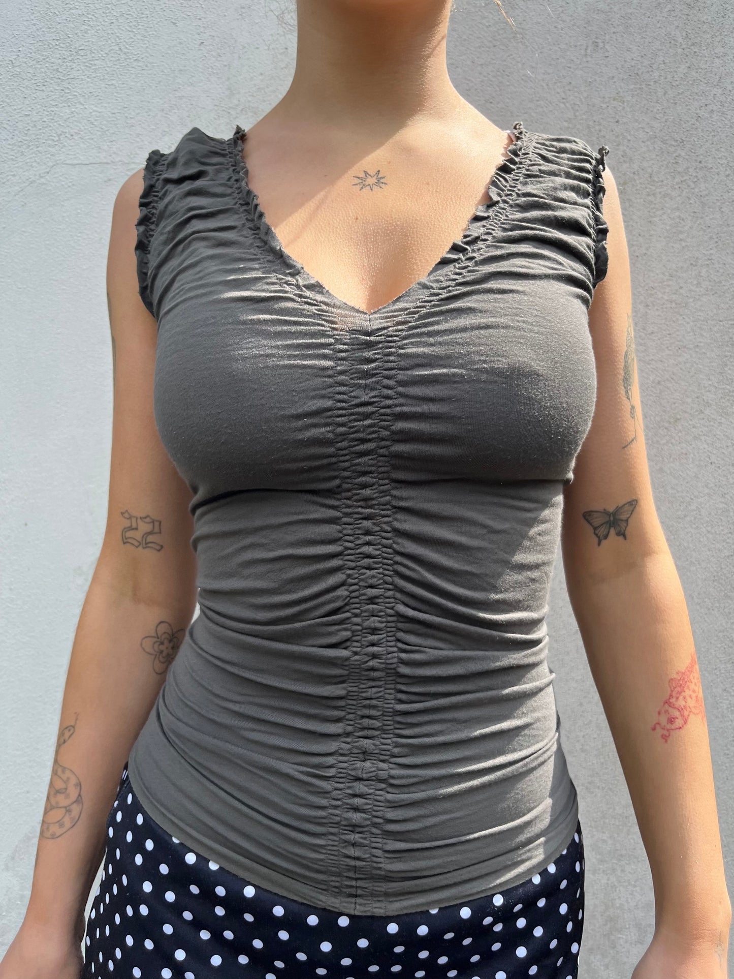 olive ruched top