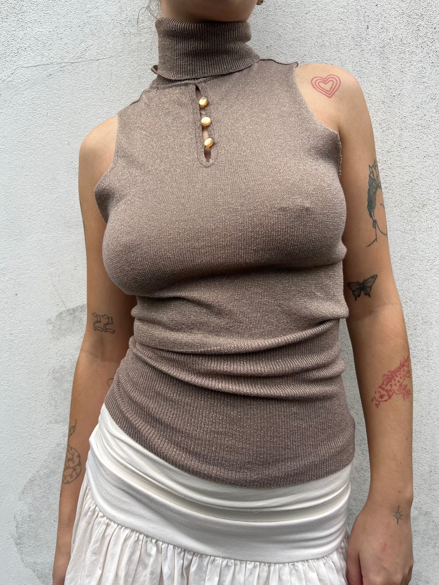 gold high neck top