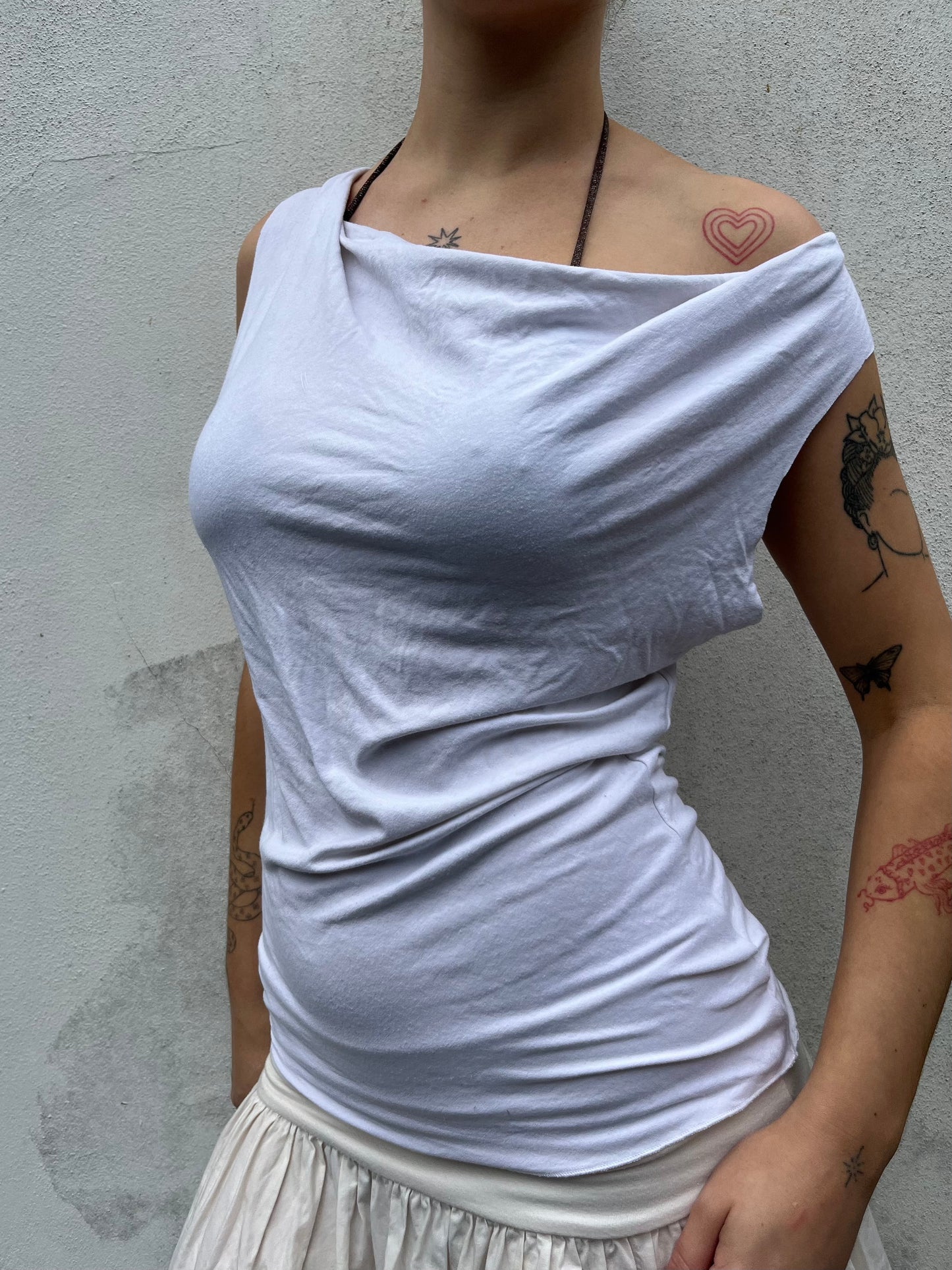 white slouchy top