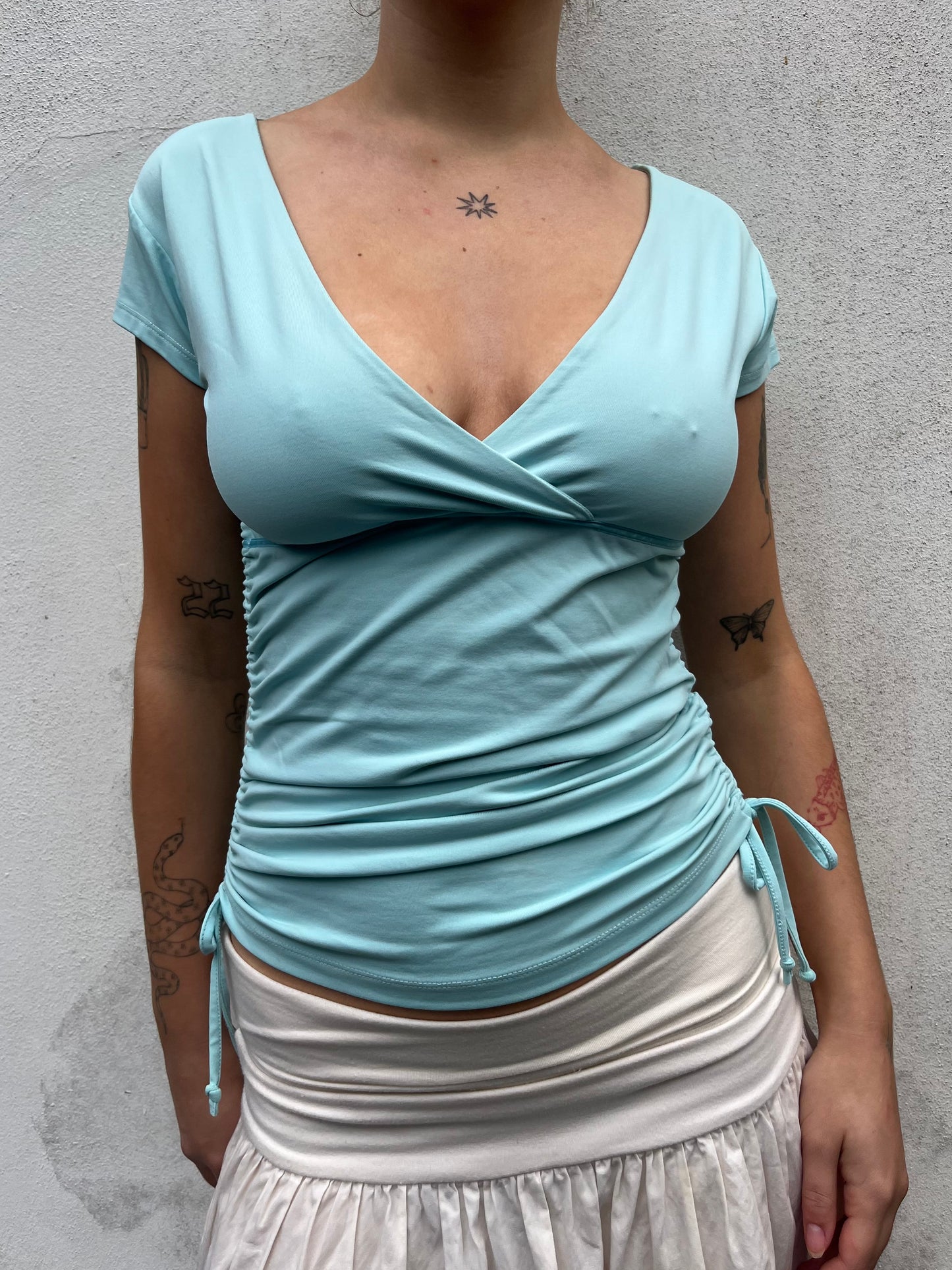 blue slinky top