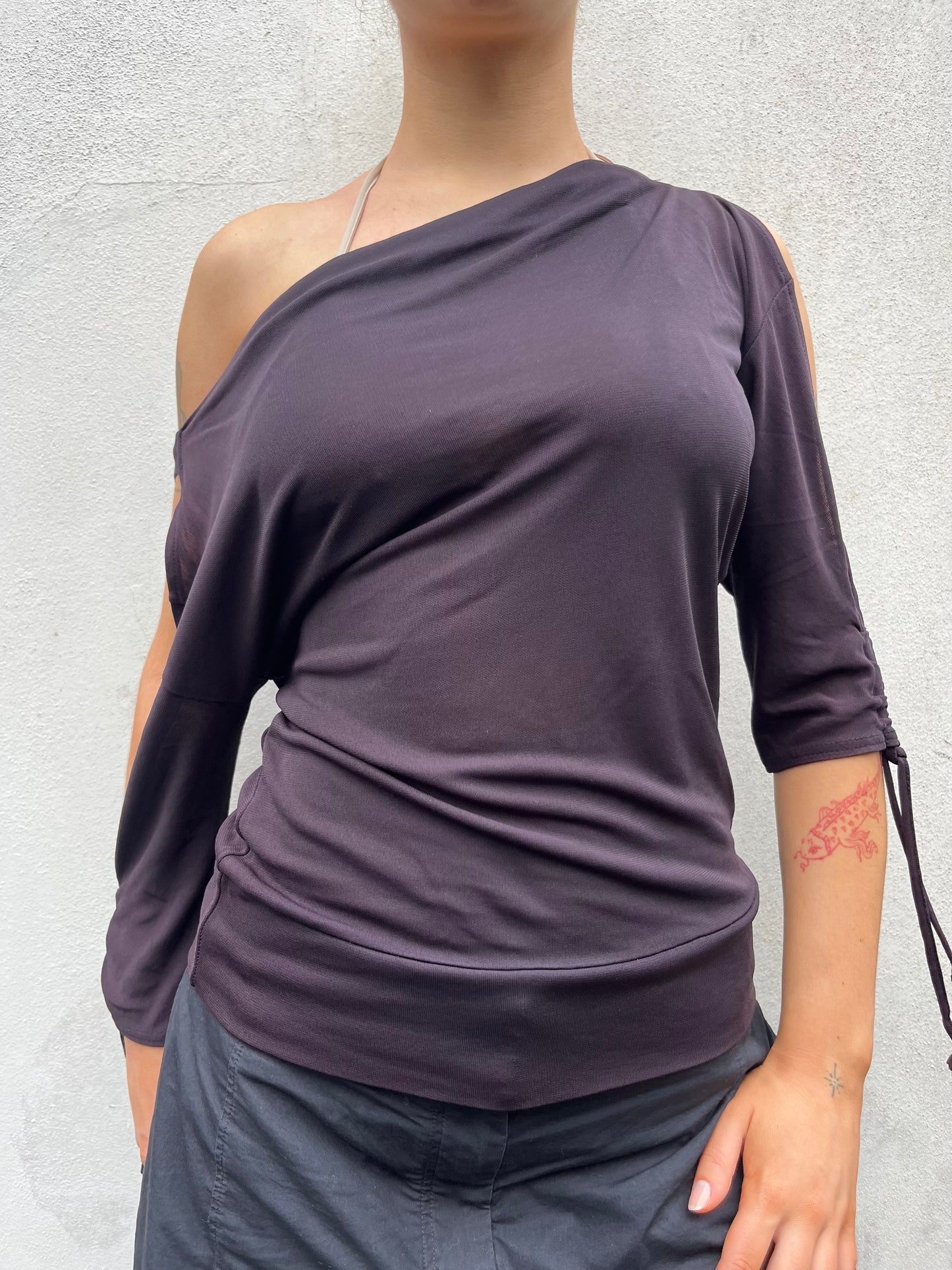 aubergine batwing top