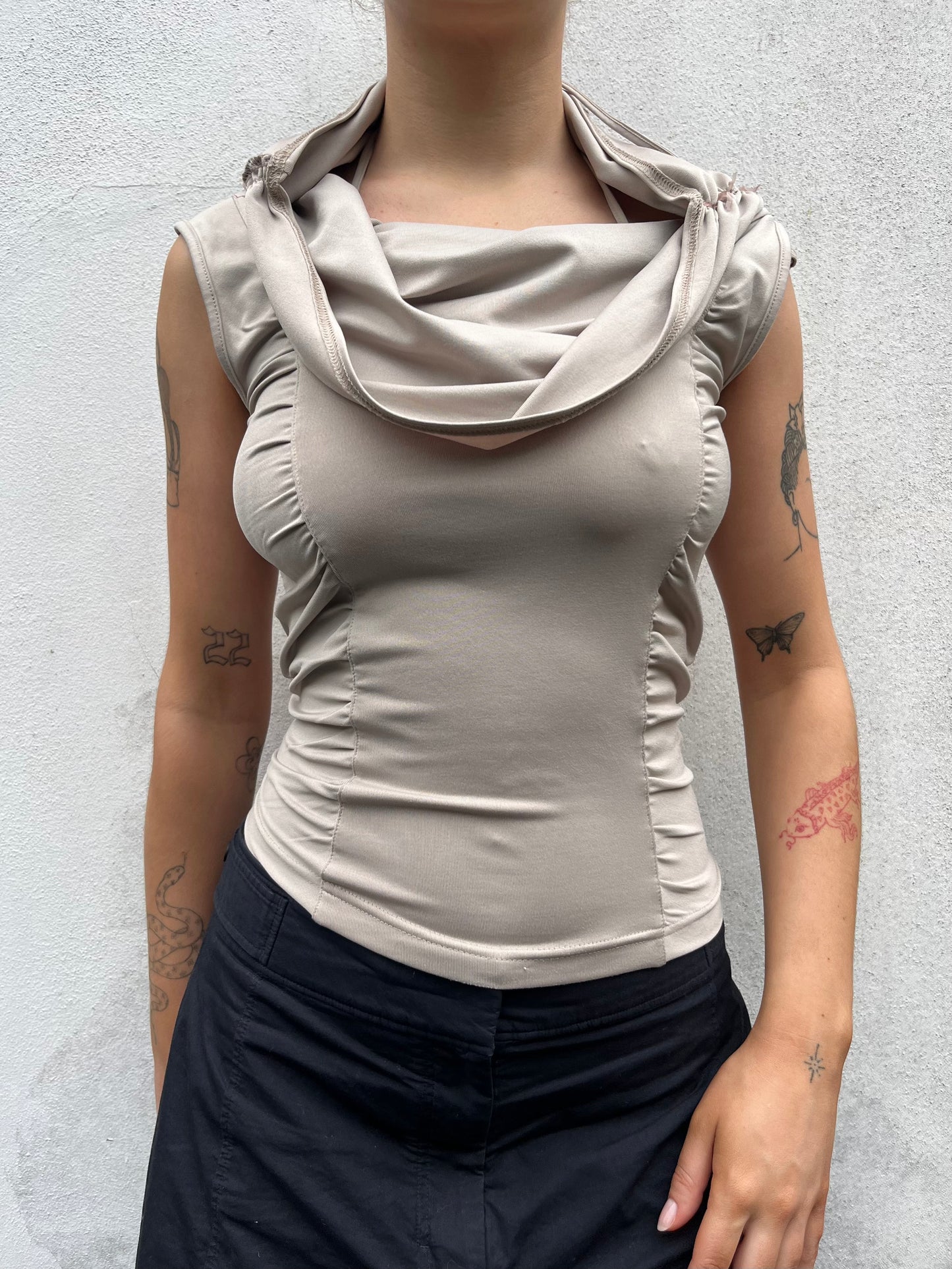 beige off the shoulder top