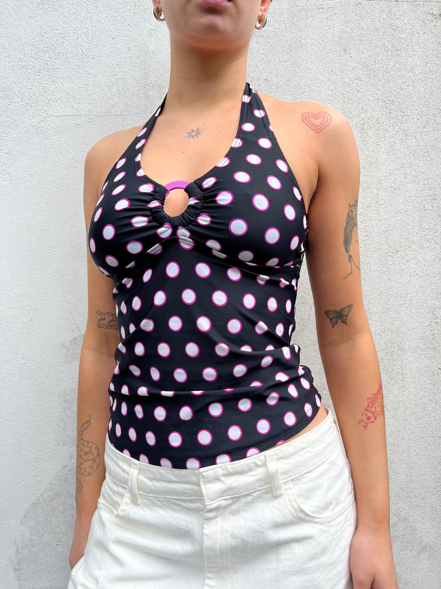 polka dot slinky halter