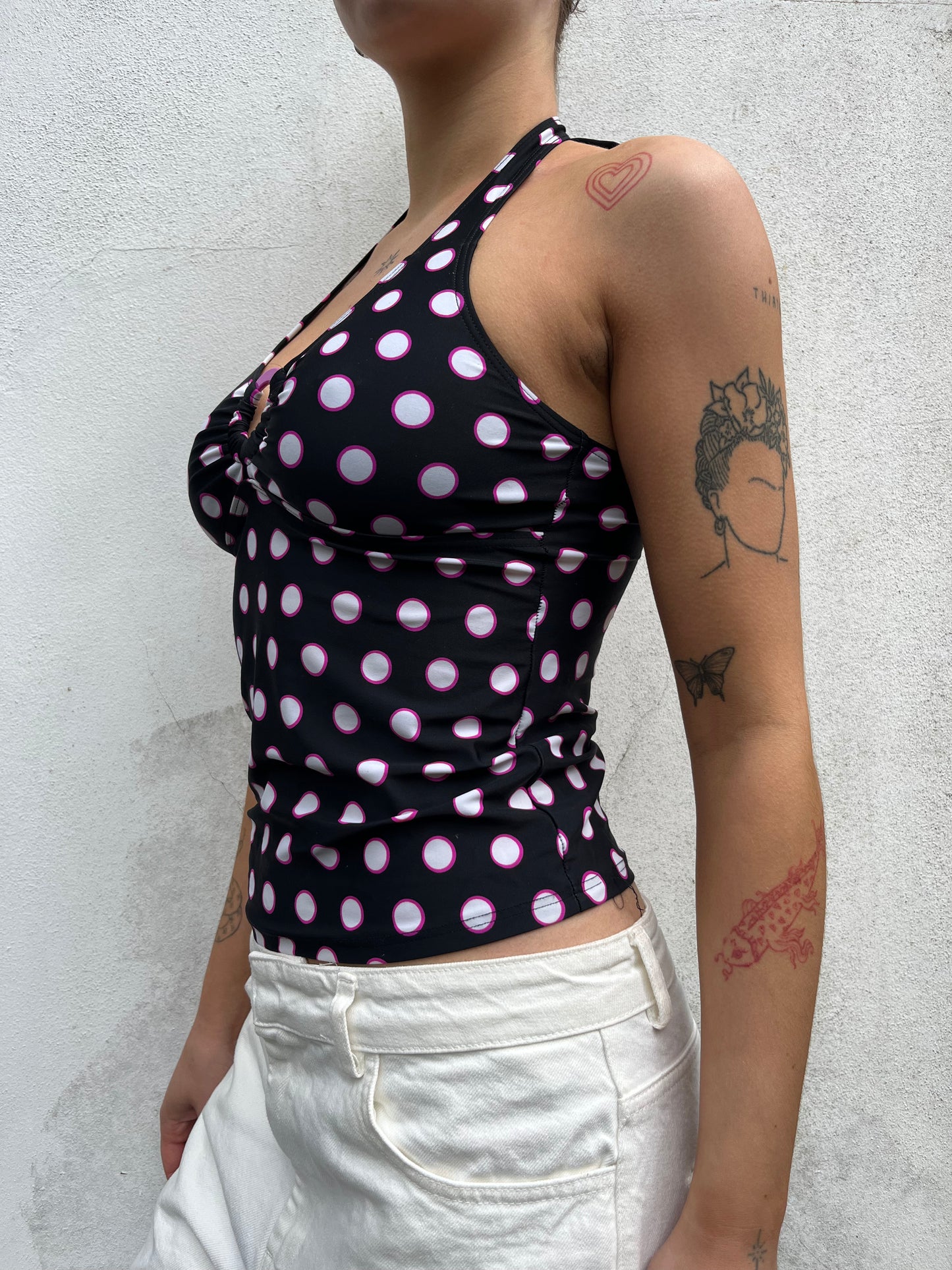 polka dot slinky halter