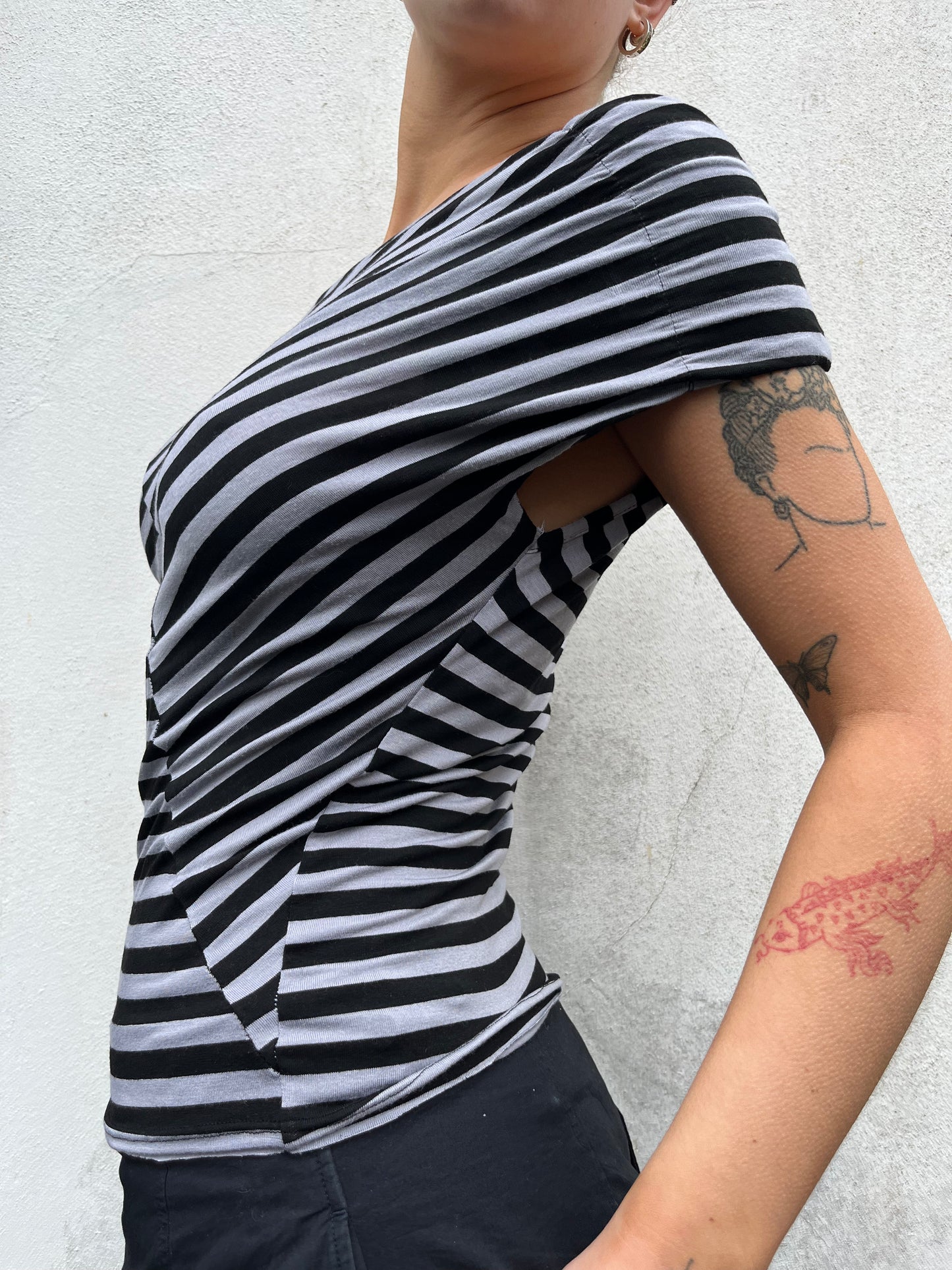 off the shoulder stripy top