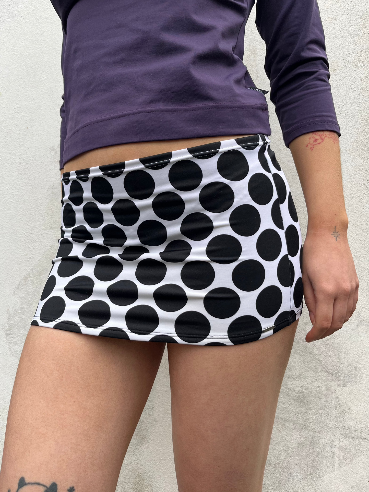 polka dot mini skirt