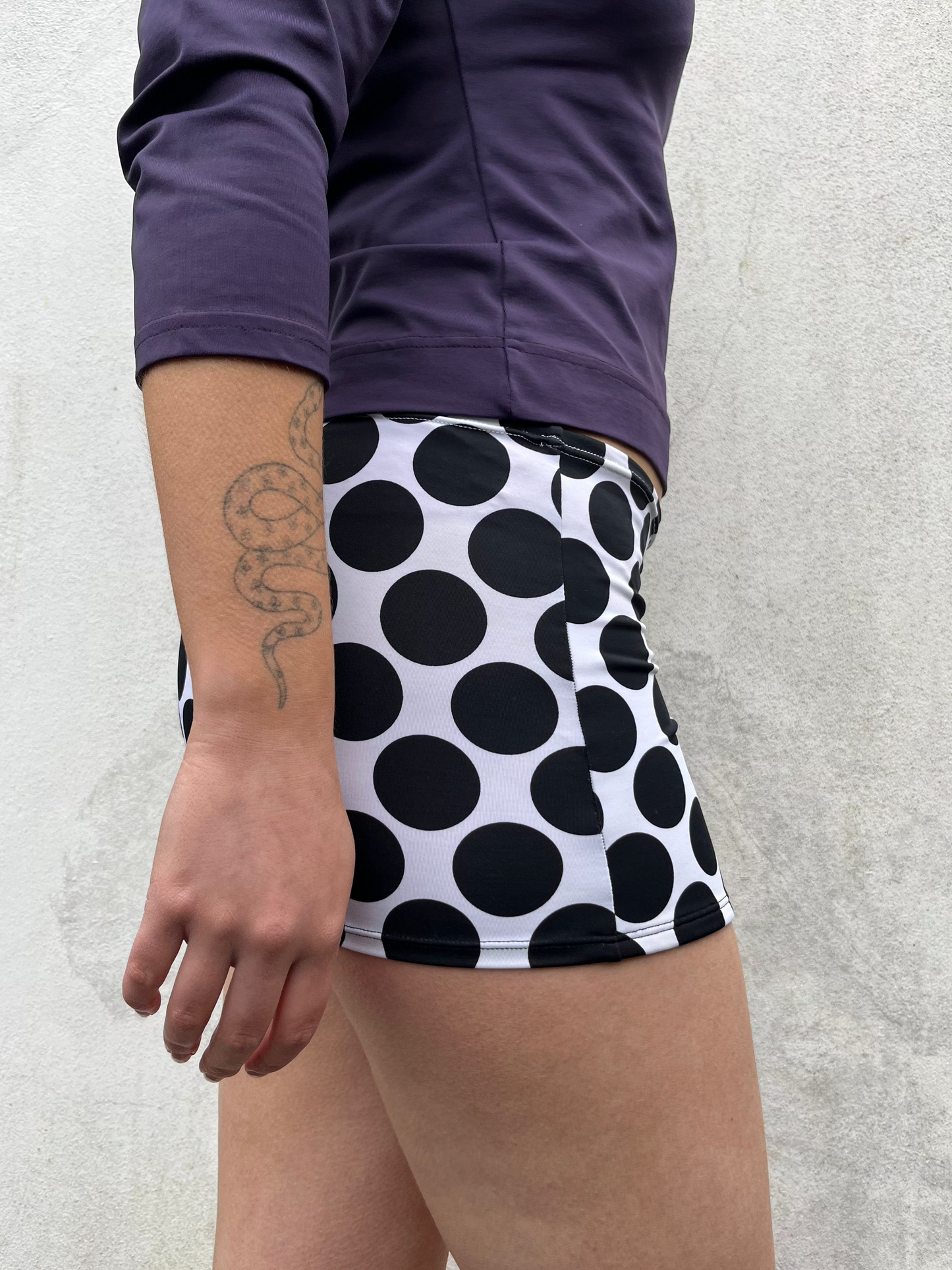 polka dot mini skirt