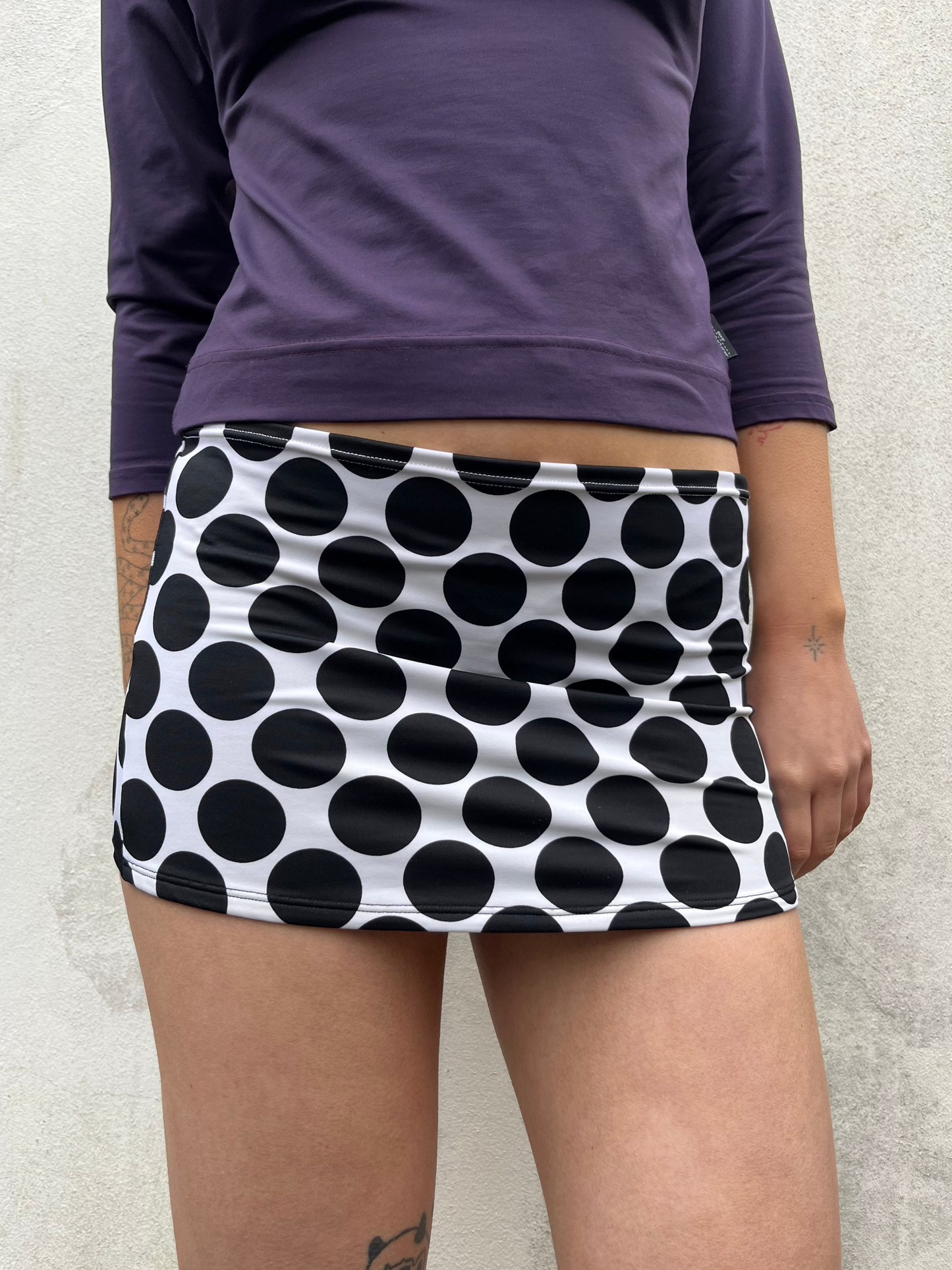 polka dot mini skirt