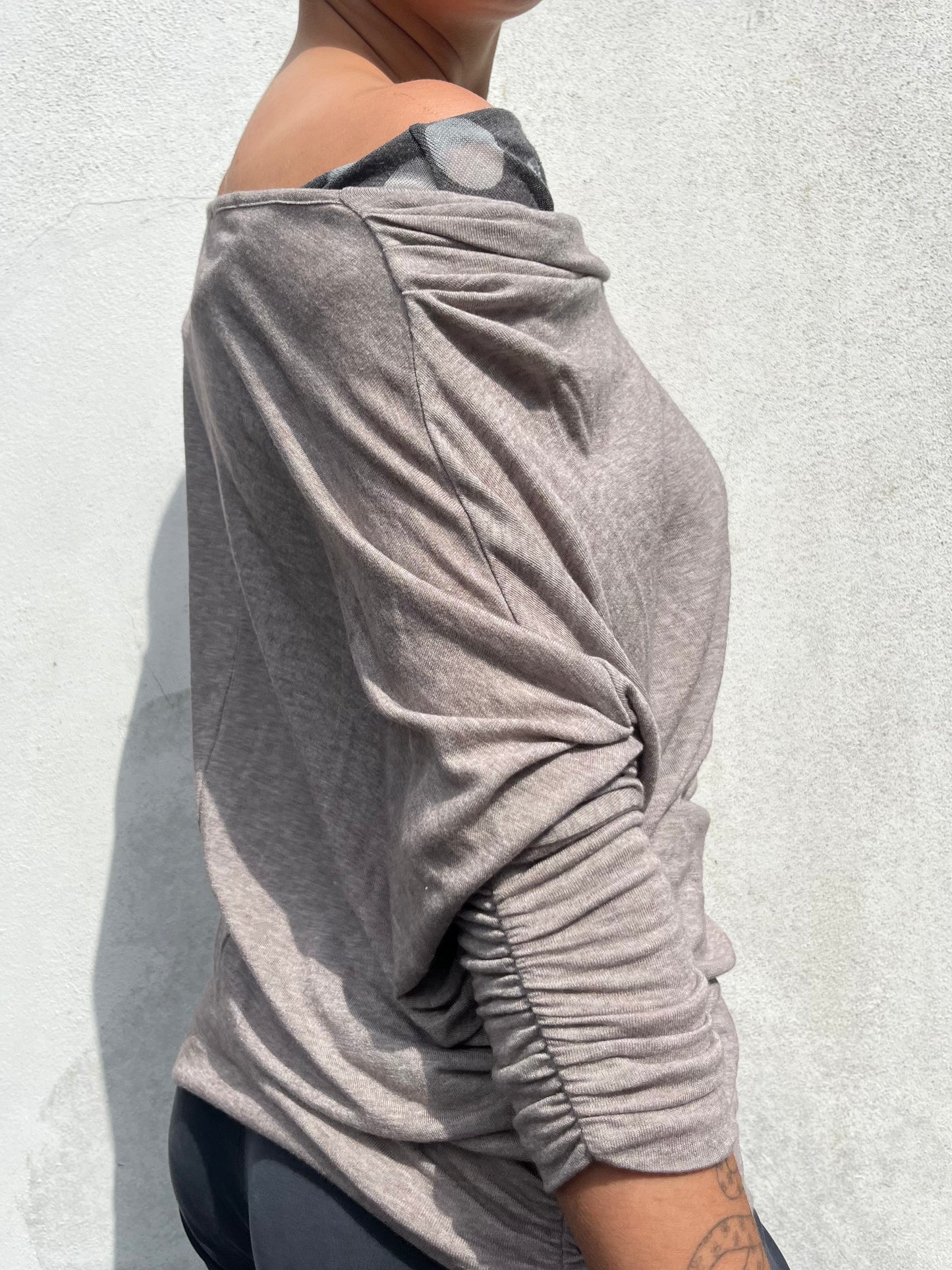 light brown slouchy knit