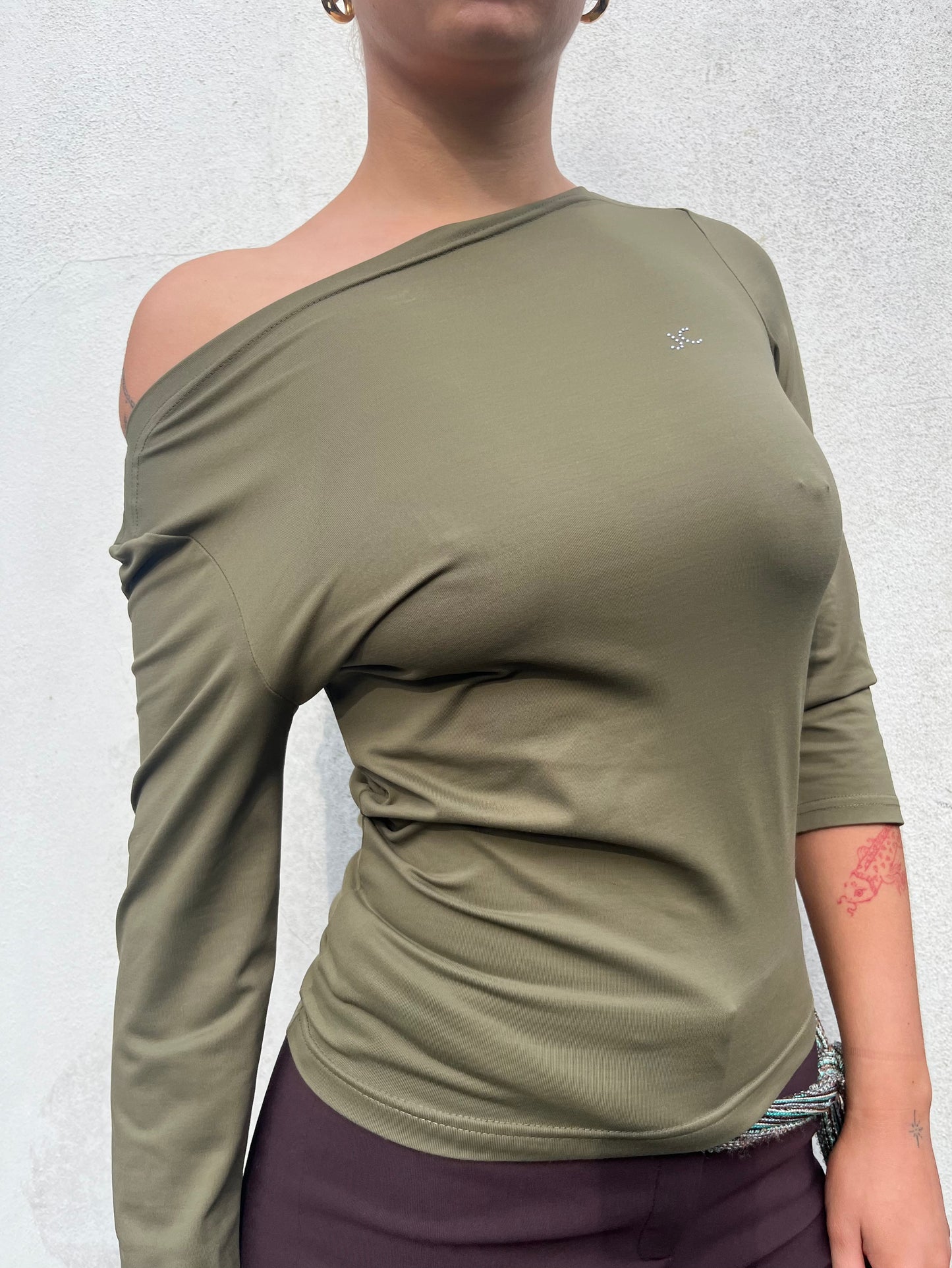 slouchy khaki top