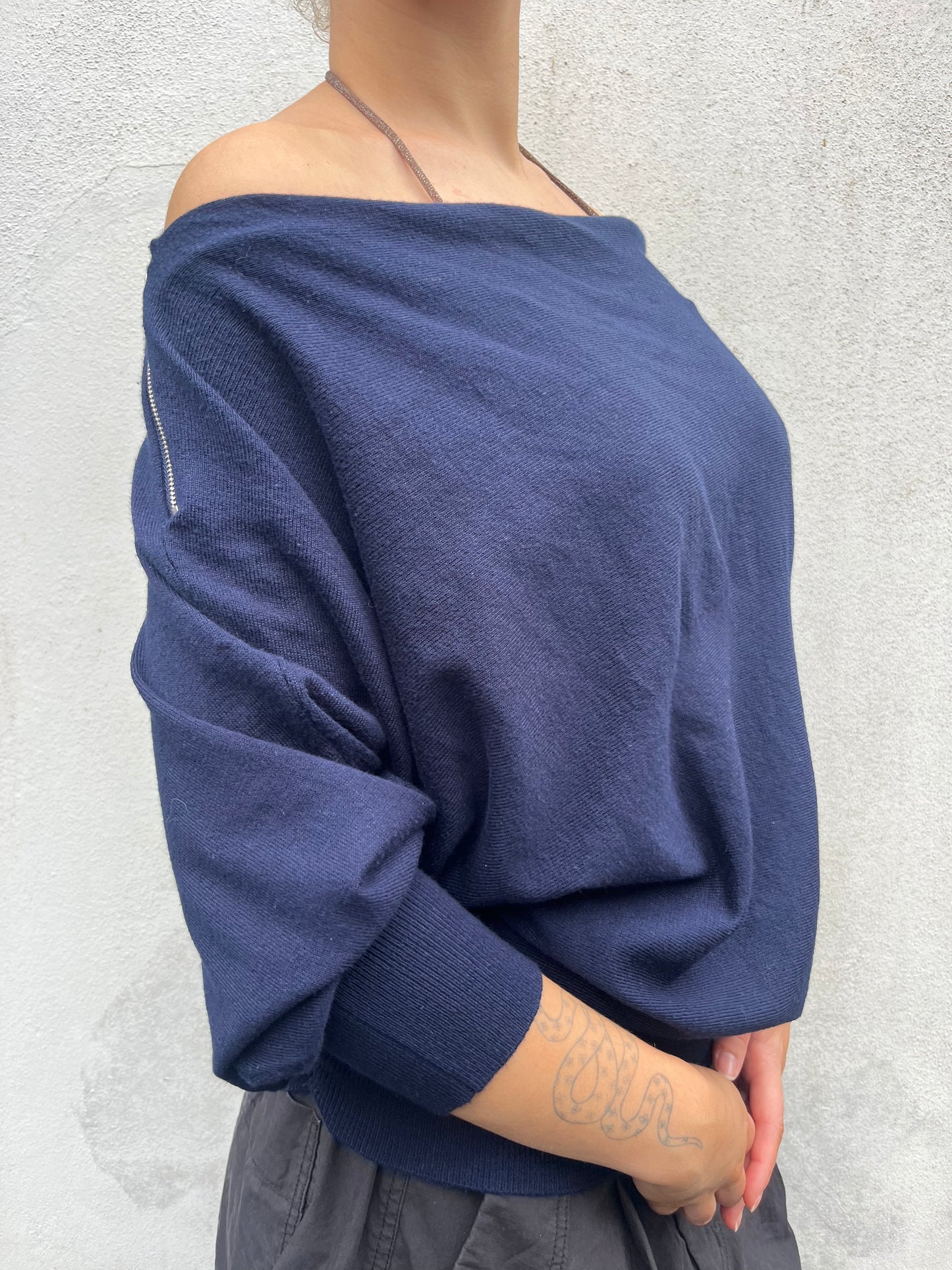 navy slouchy knit