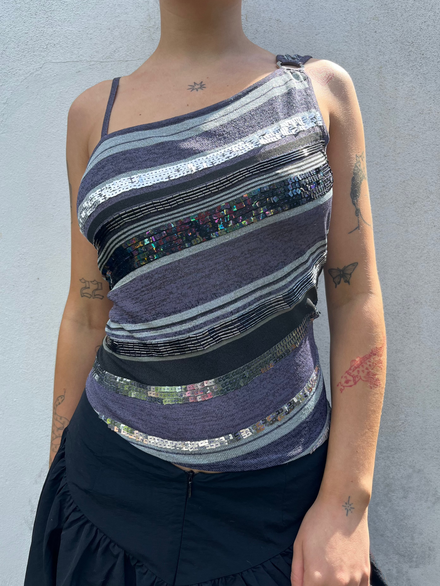 stripy sparkly top