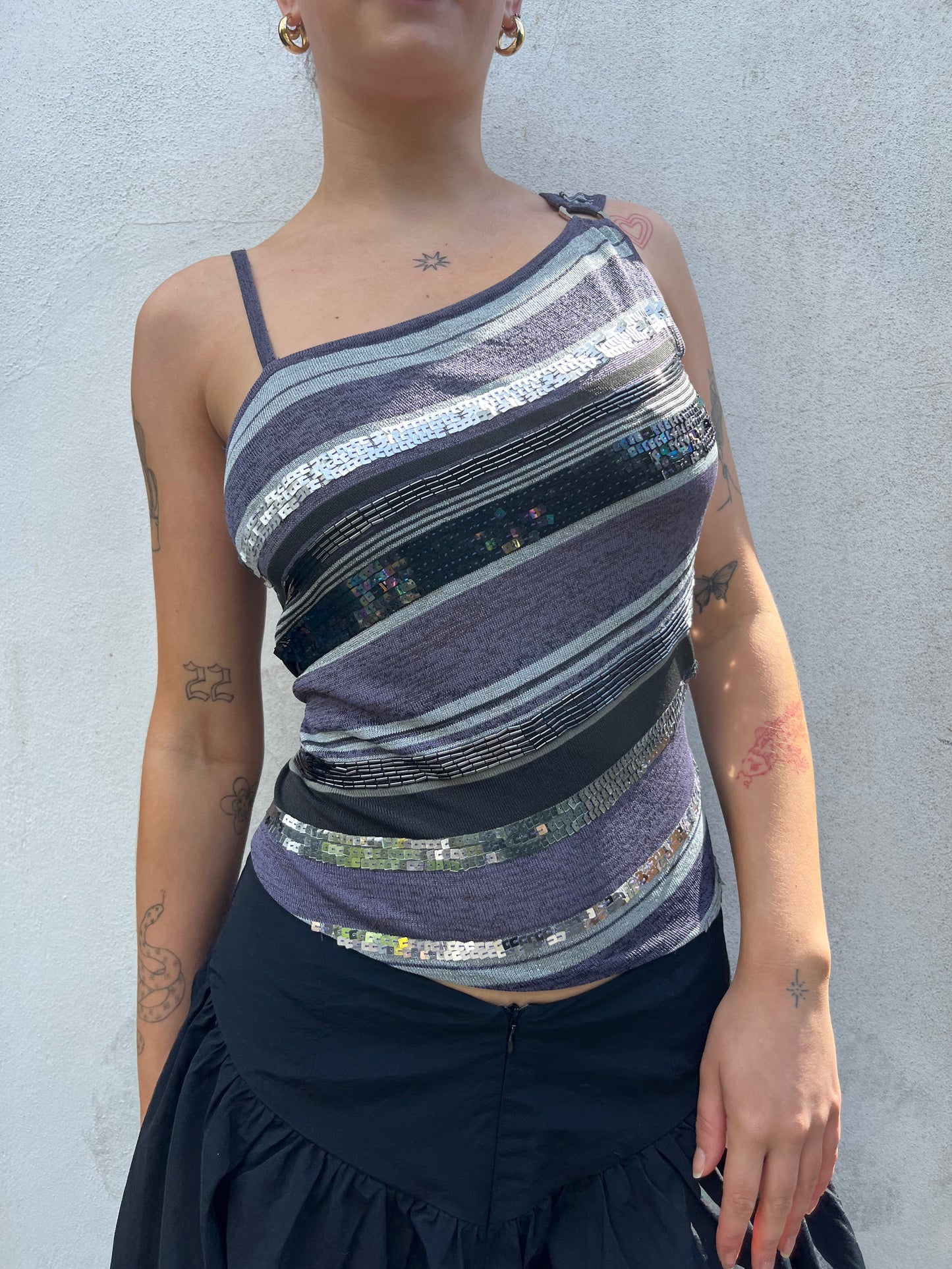 stripy sparkly top
