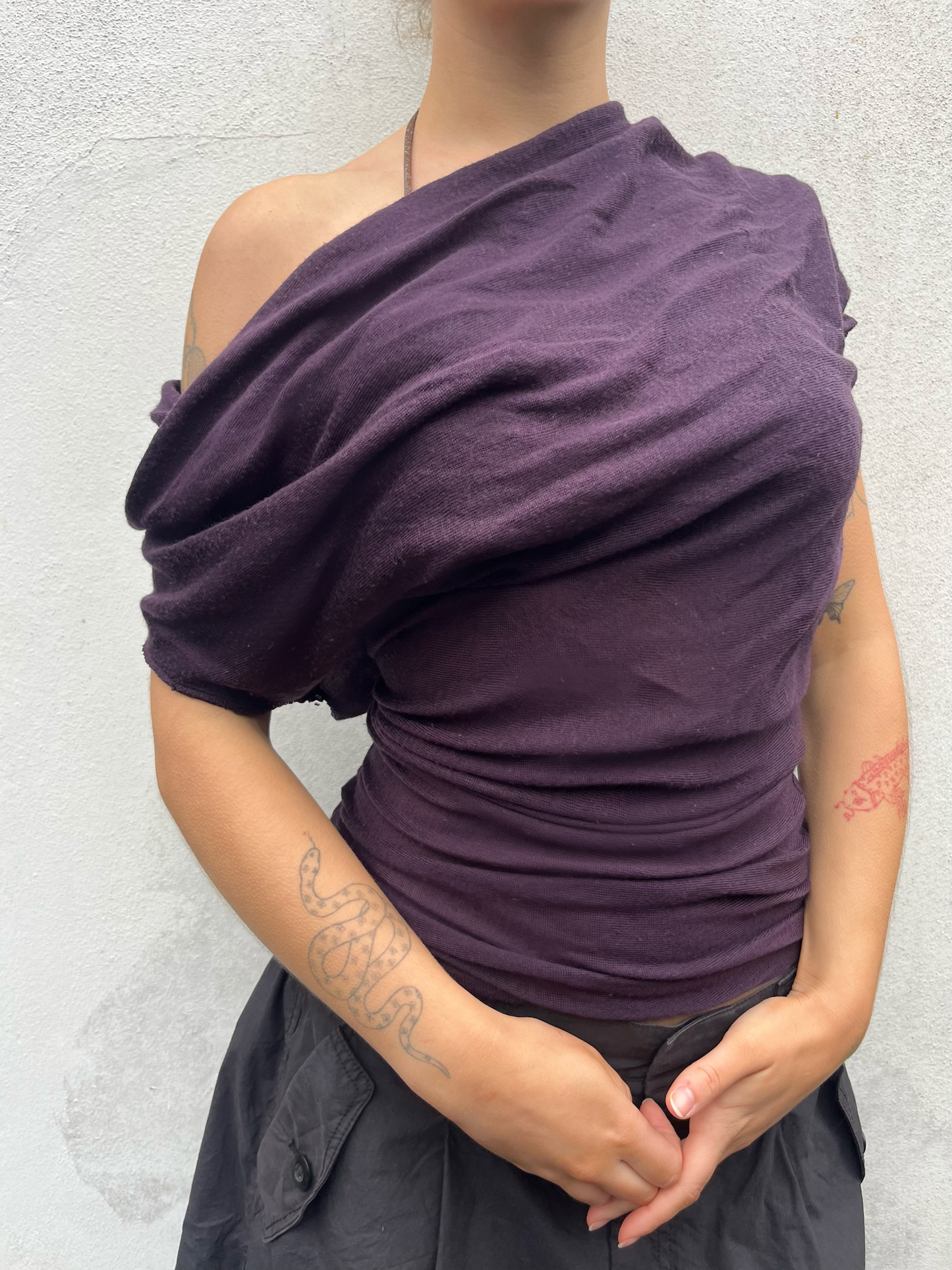 aubergine slouchy top