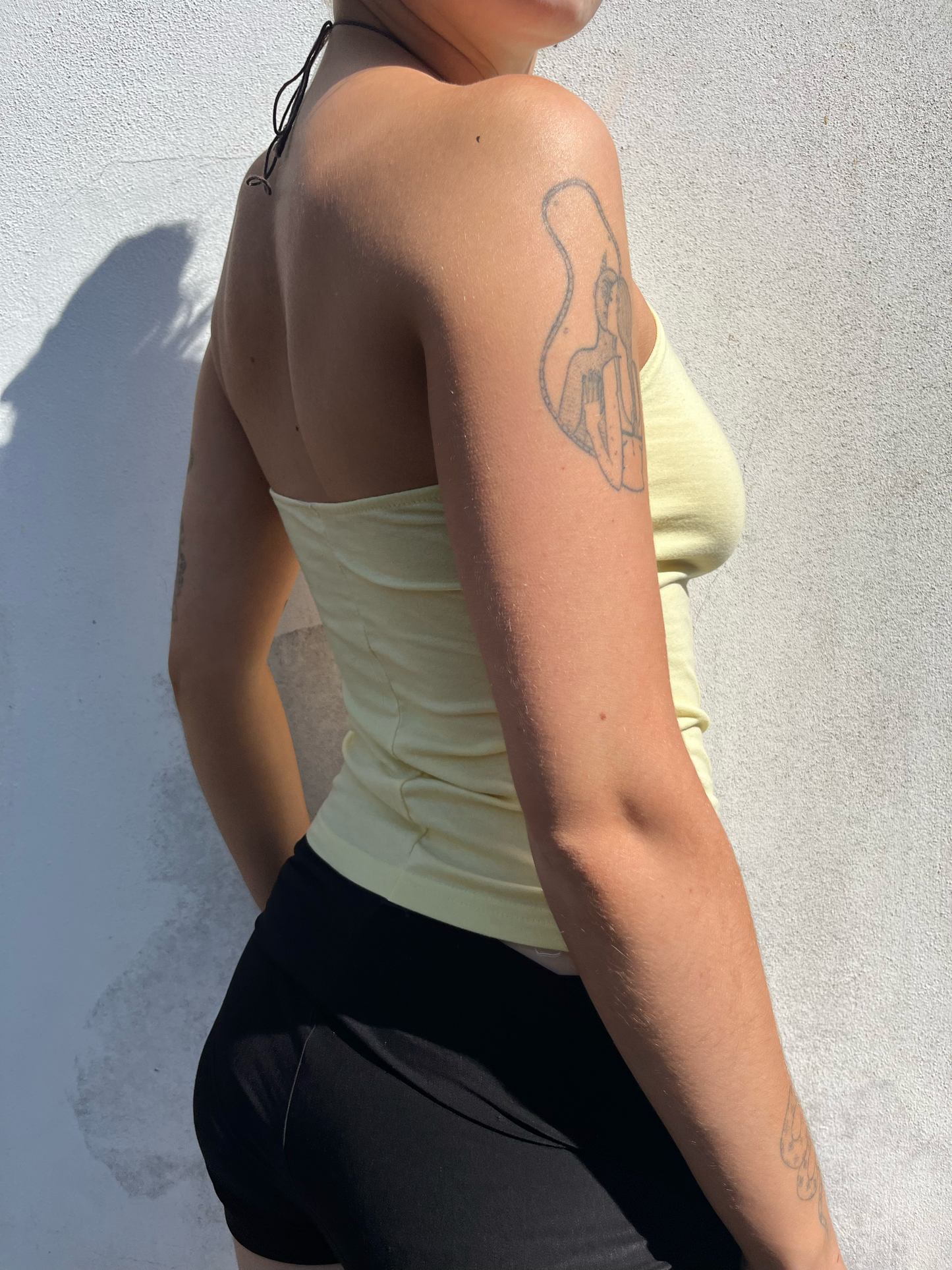 yellow halter neck top