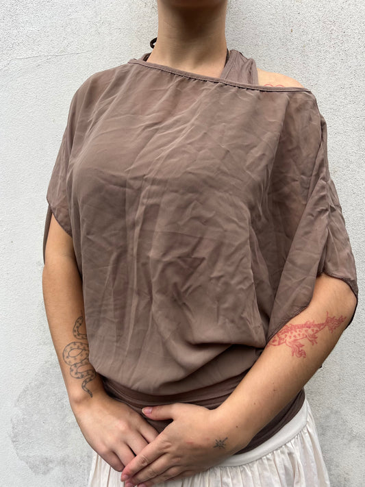 brown slouchy top
