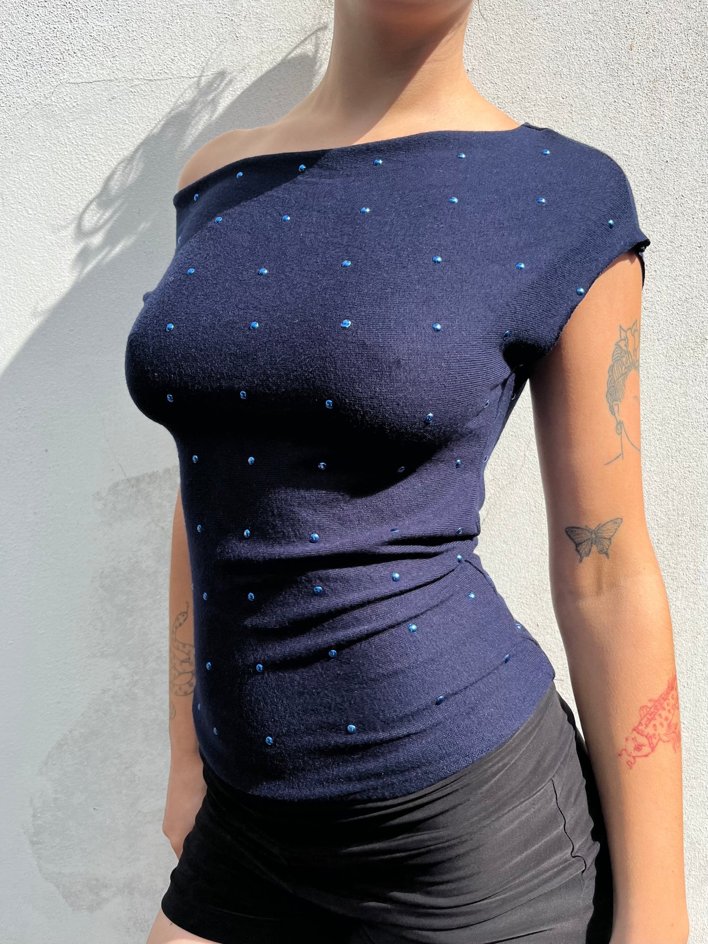 blue stud top