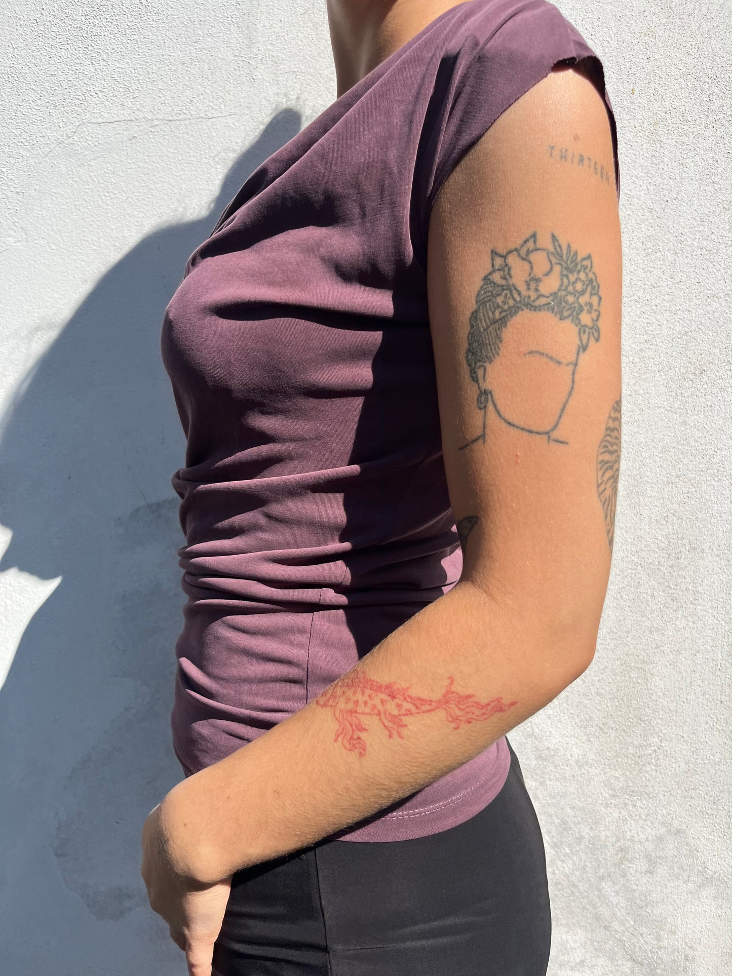 aubergine slouchy top