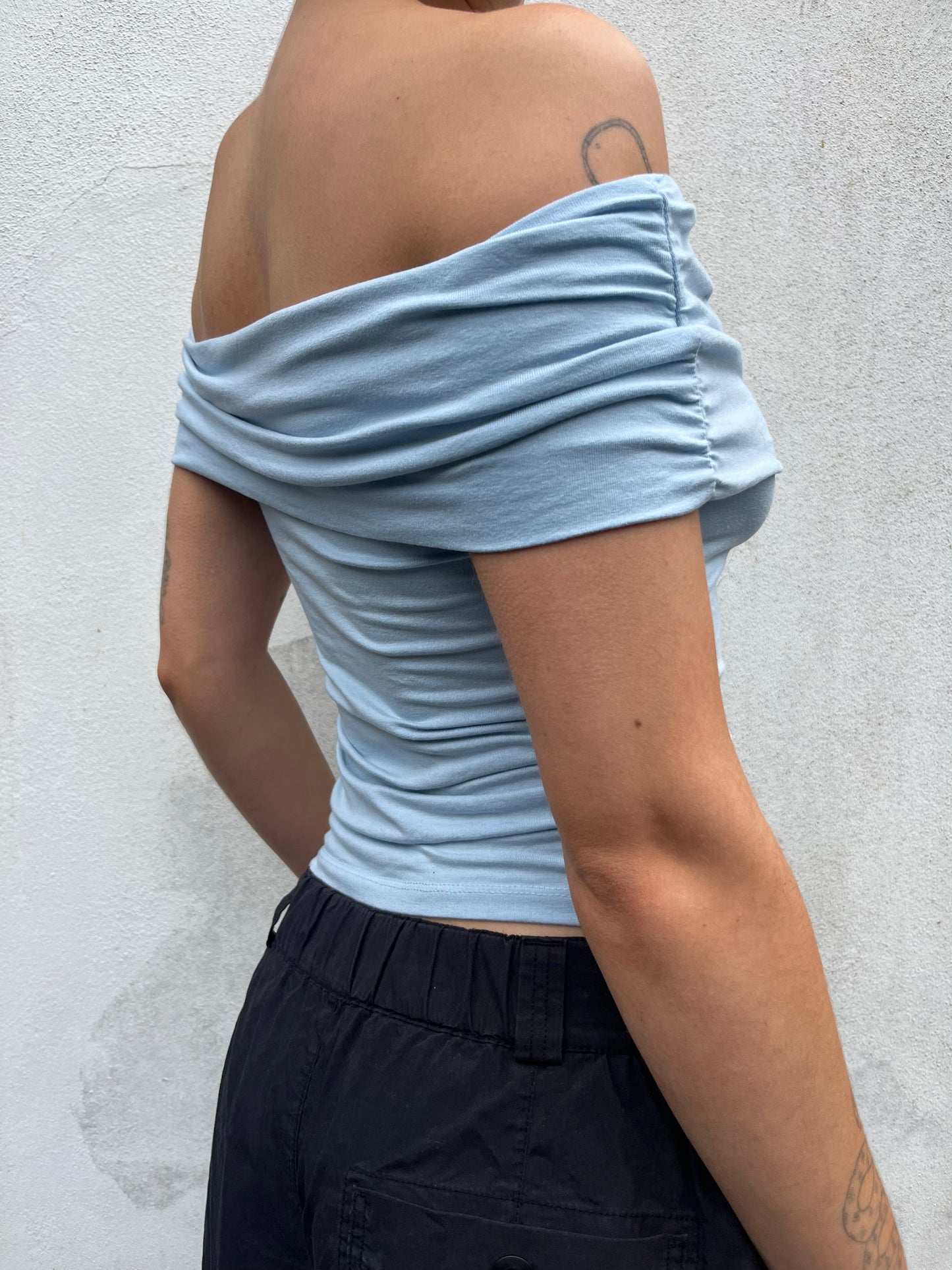 icy blue cowl top