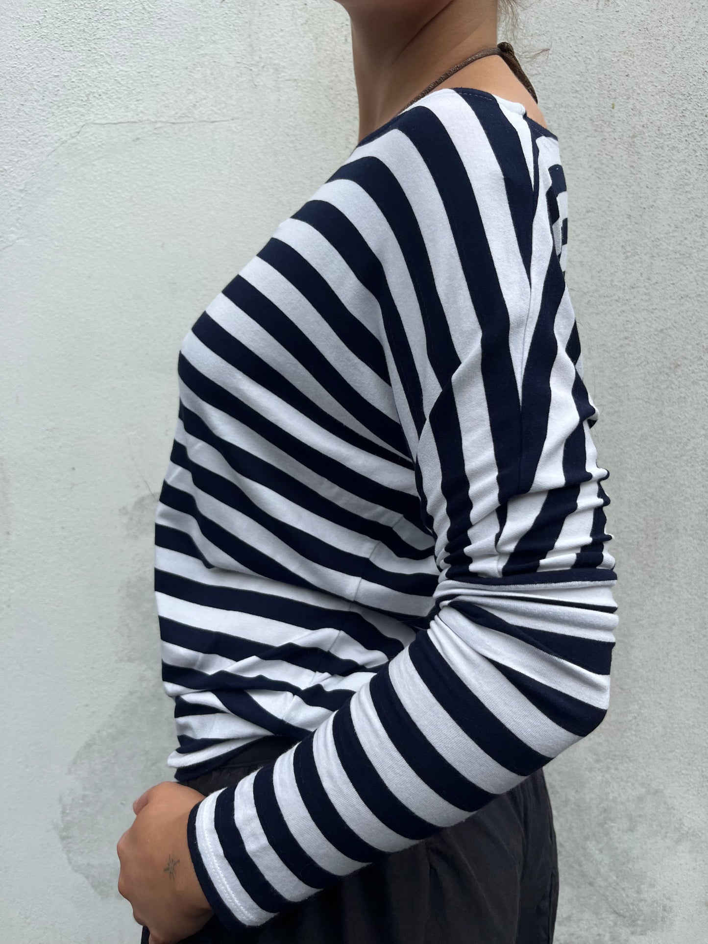stripy batwing top