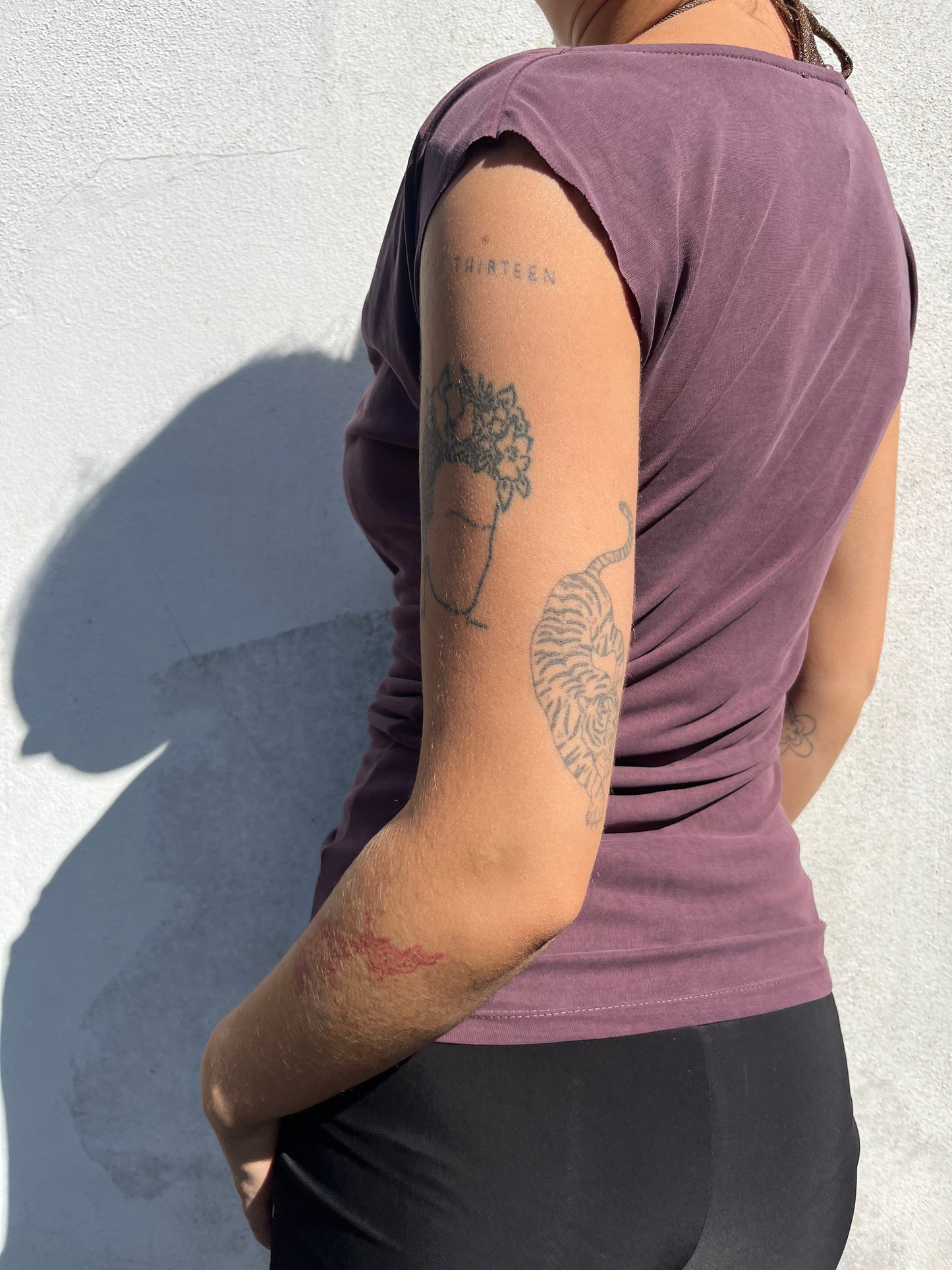 aubergine slouchy top