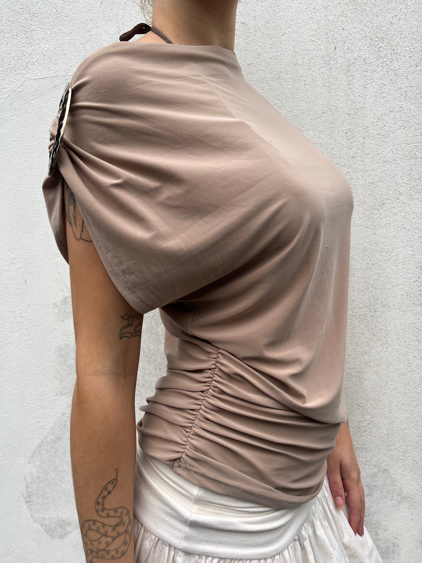 brown slouchy top